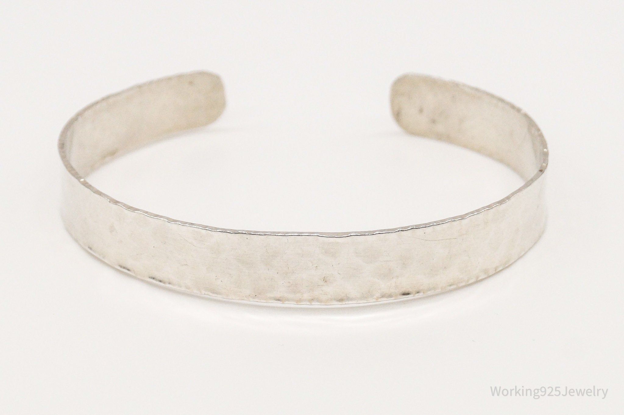 Vintage "By The Blind" Hammered Style Sterling Silver Cuff Bracelet