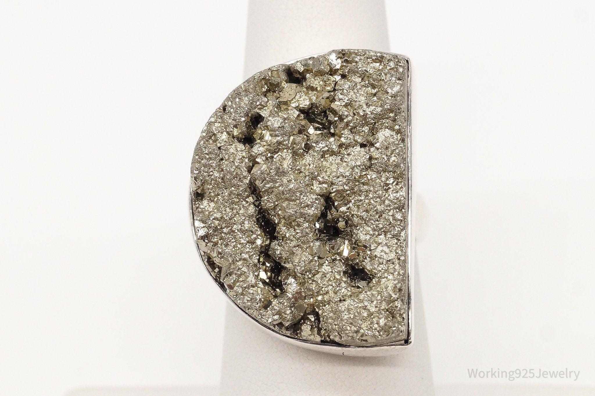 Vintage Designer Arya Druzy Quartz Sterling Silver Ring - Size 5.75