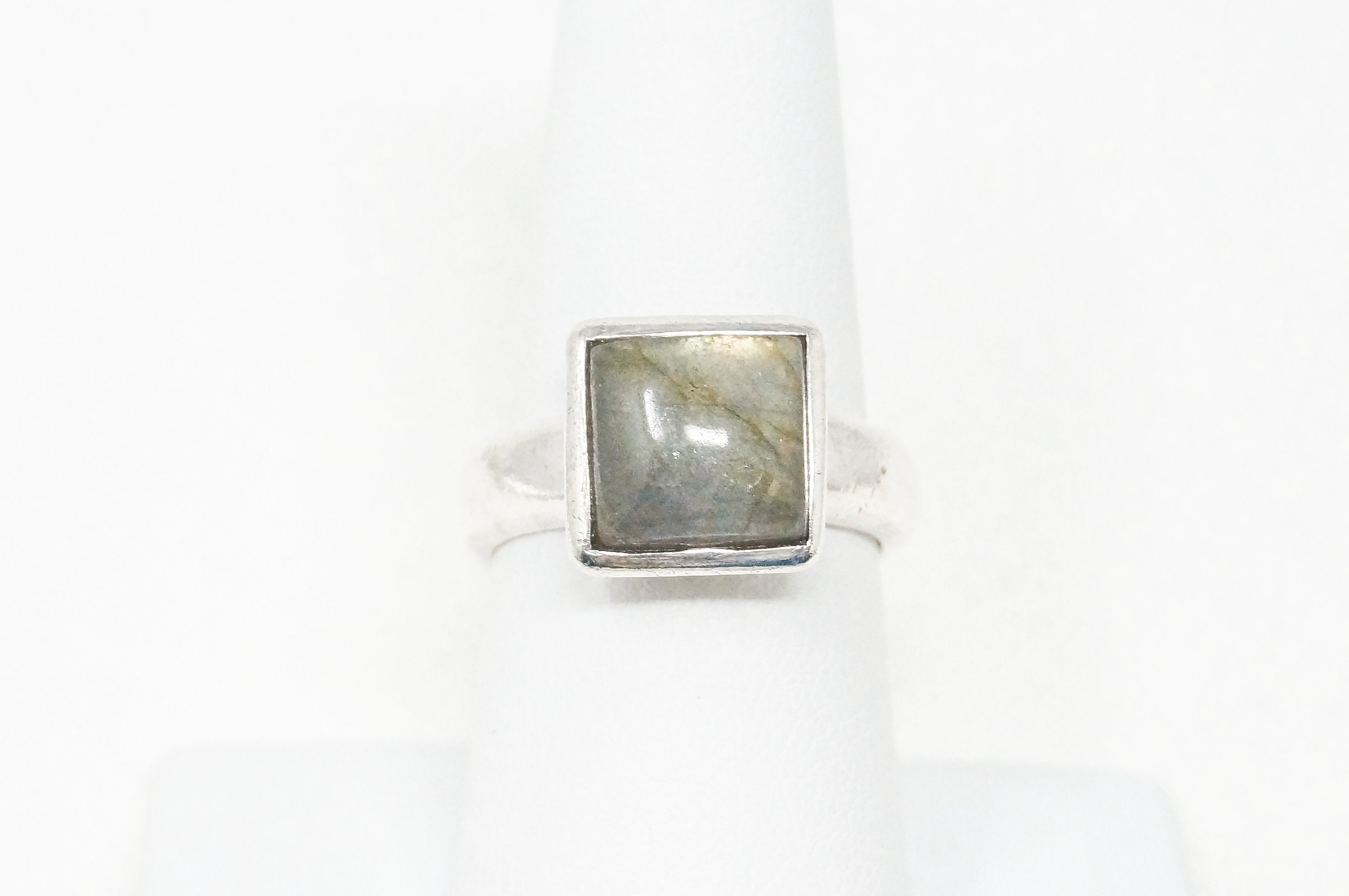 Vintage Designer BASK Labradorite Sterling Silver Ring - Sz 7.25