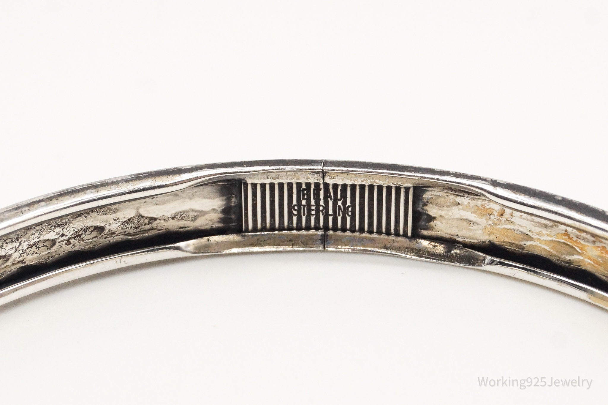 Vintage Designer Beau Sterling Silver Plated Bangle Bracelet