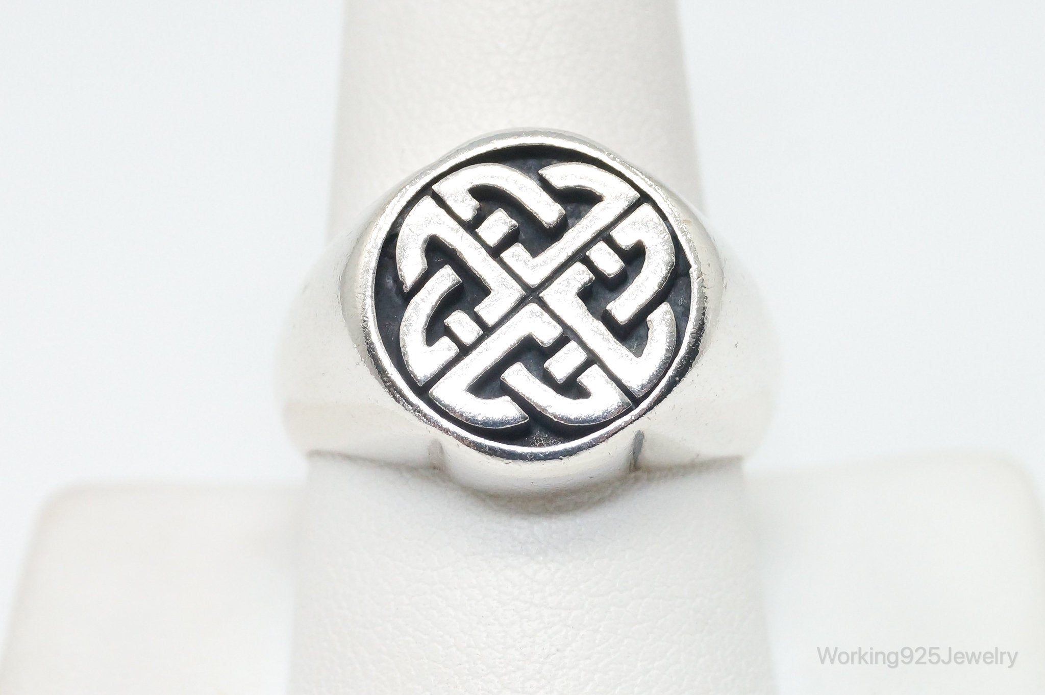 Designer Vintage Celtic Knot Sterling Silver Ring SZ 10