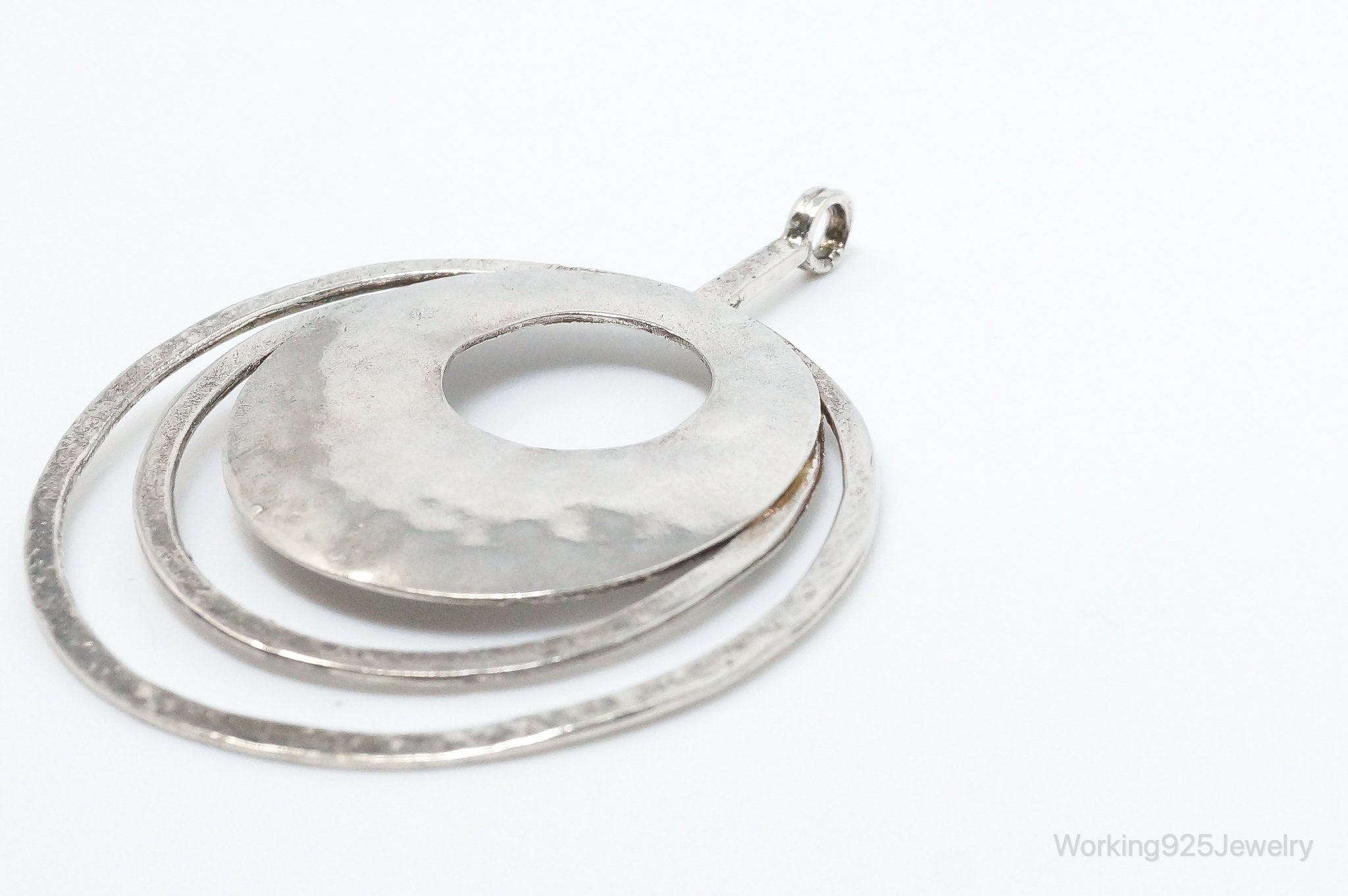 Retired Silpada Hammered Rings Sterling Silver Necklace Pendant