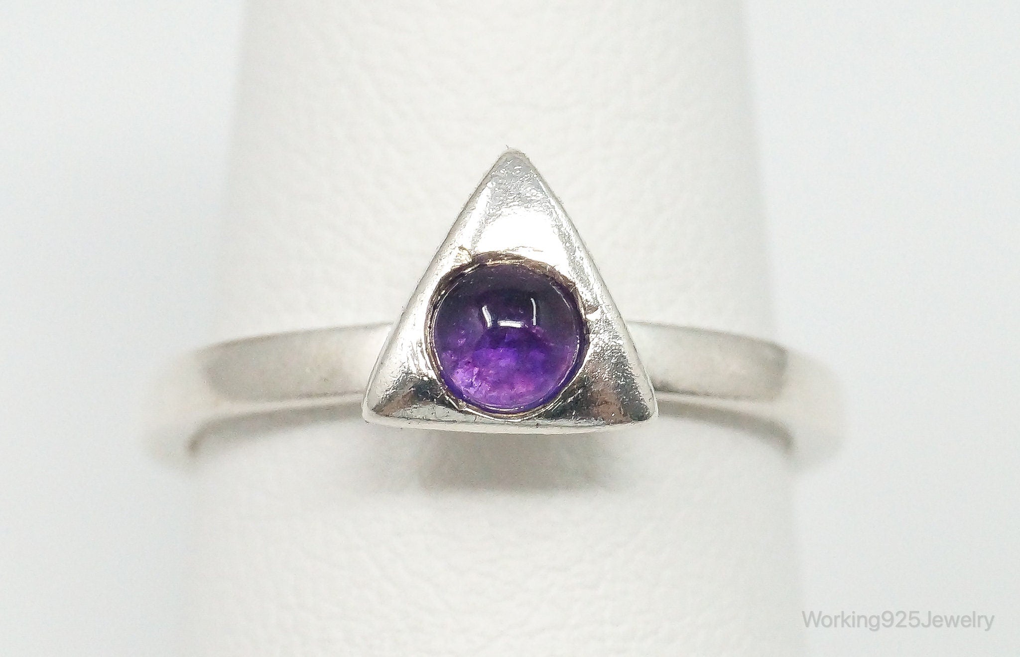 Vintage Amethyst Sterling Silver Ring - Size 6