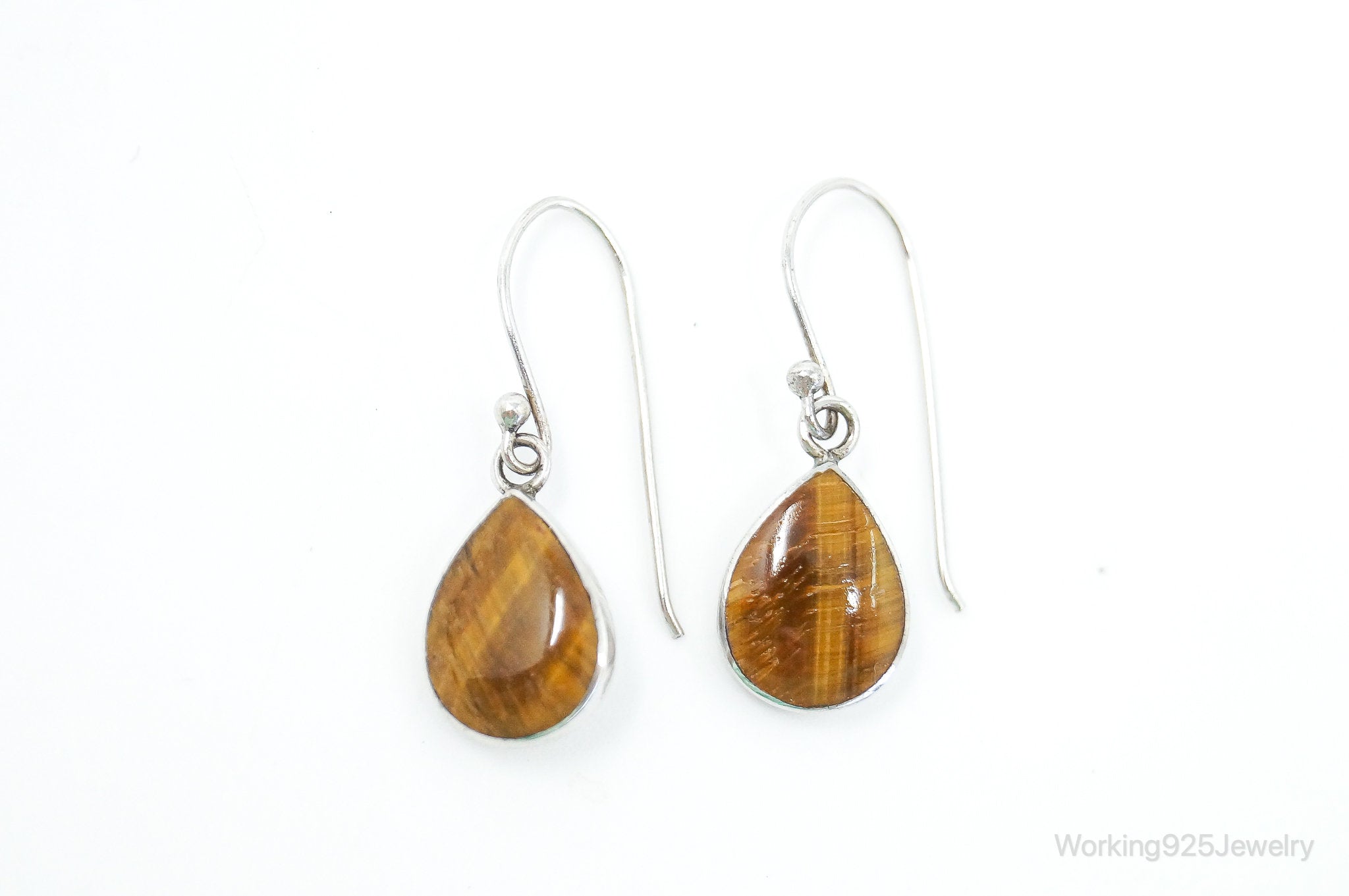 Vintage ATI Southwestern Style Tigers Eye Sterling Silver Earrings