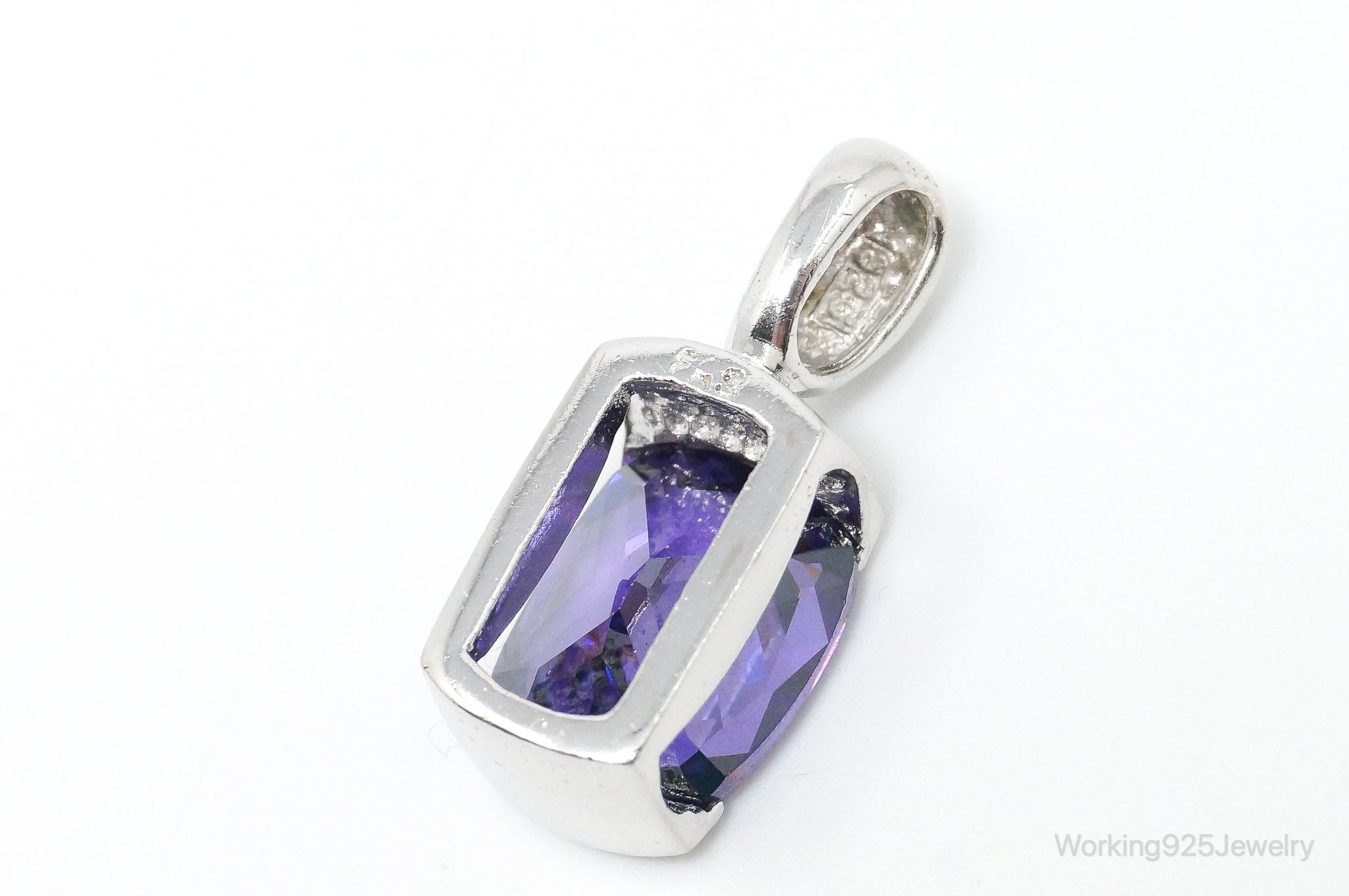 Vintage Amethyst Sterling Silver Necklace Pendant