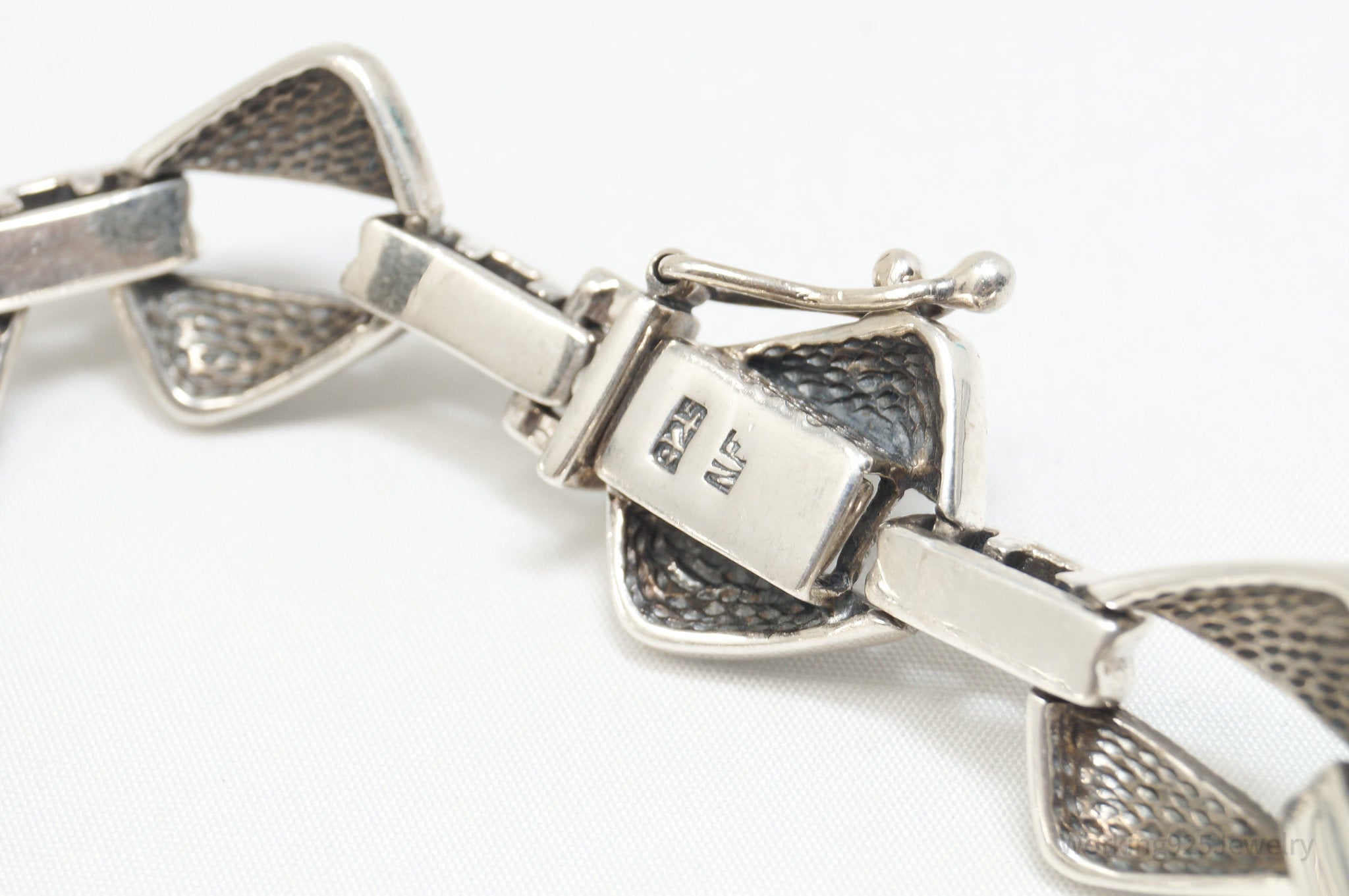 Vintage Art Deco Style “Black Diamond” Marcasite Sterling Silver Bracelet