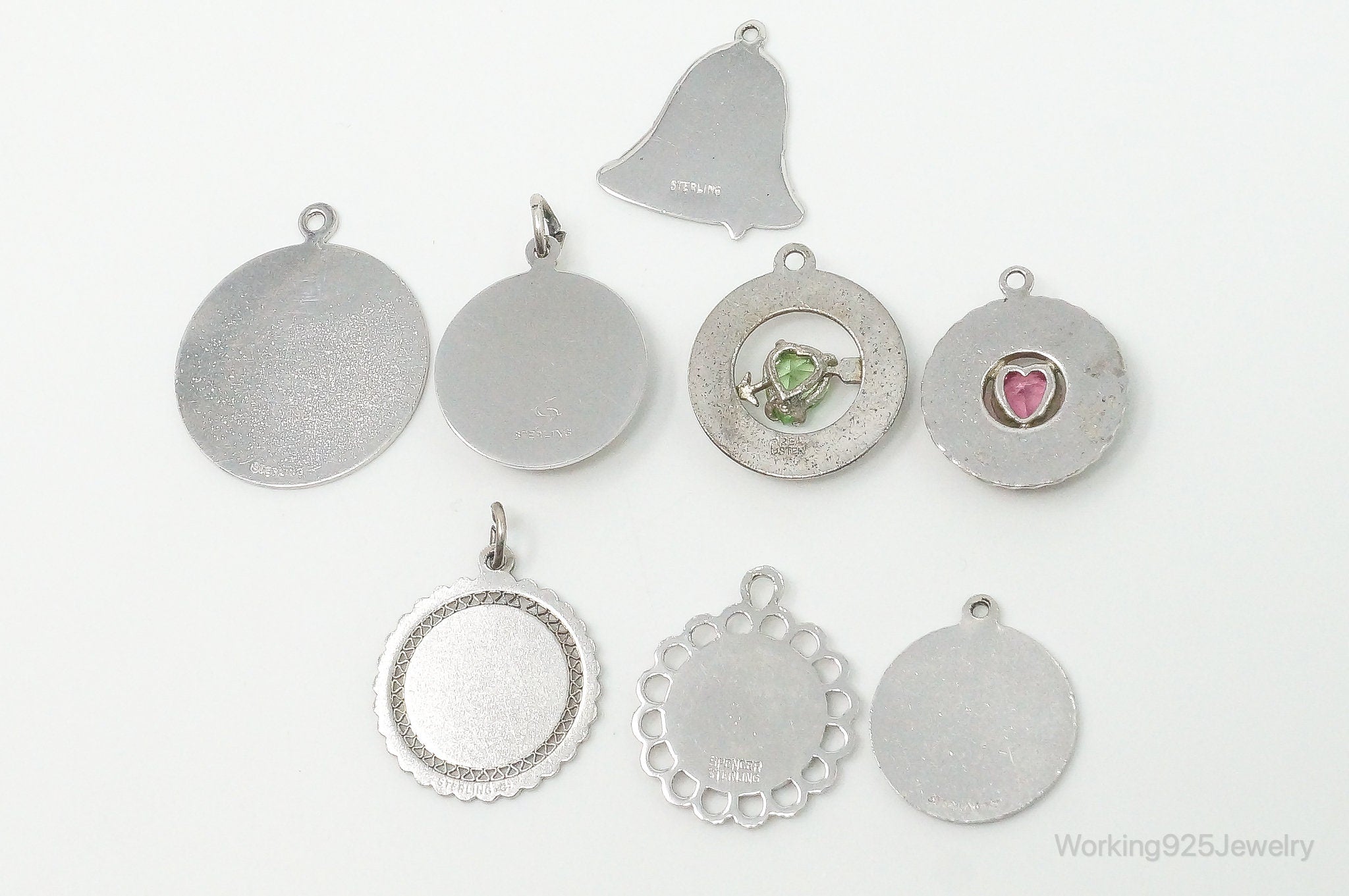 Vintage Antique Birthday Tags Sterling Silver Charms Lot