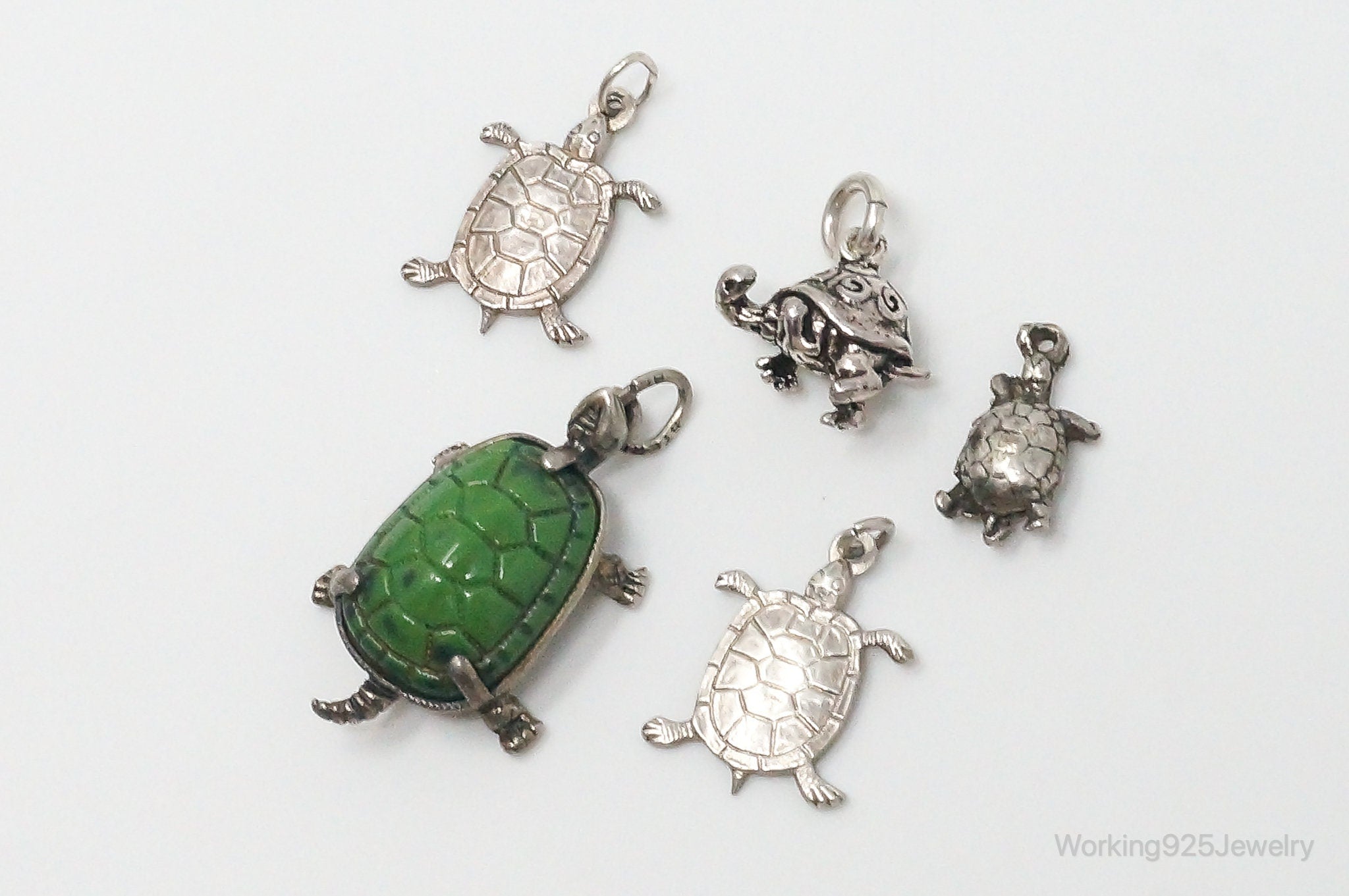 Vintage Antique Ocean Sea Turtles Sterling Silver Charms Lot