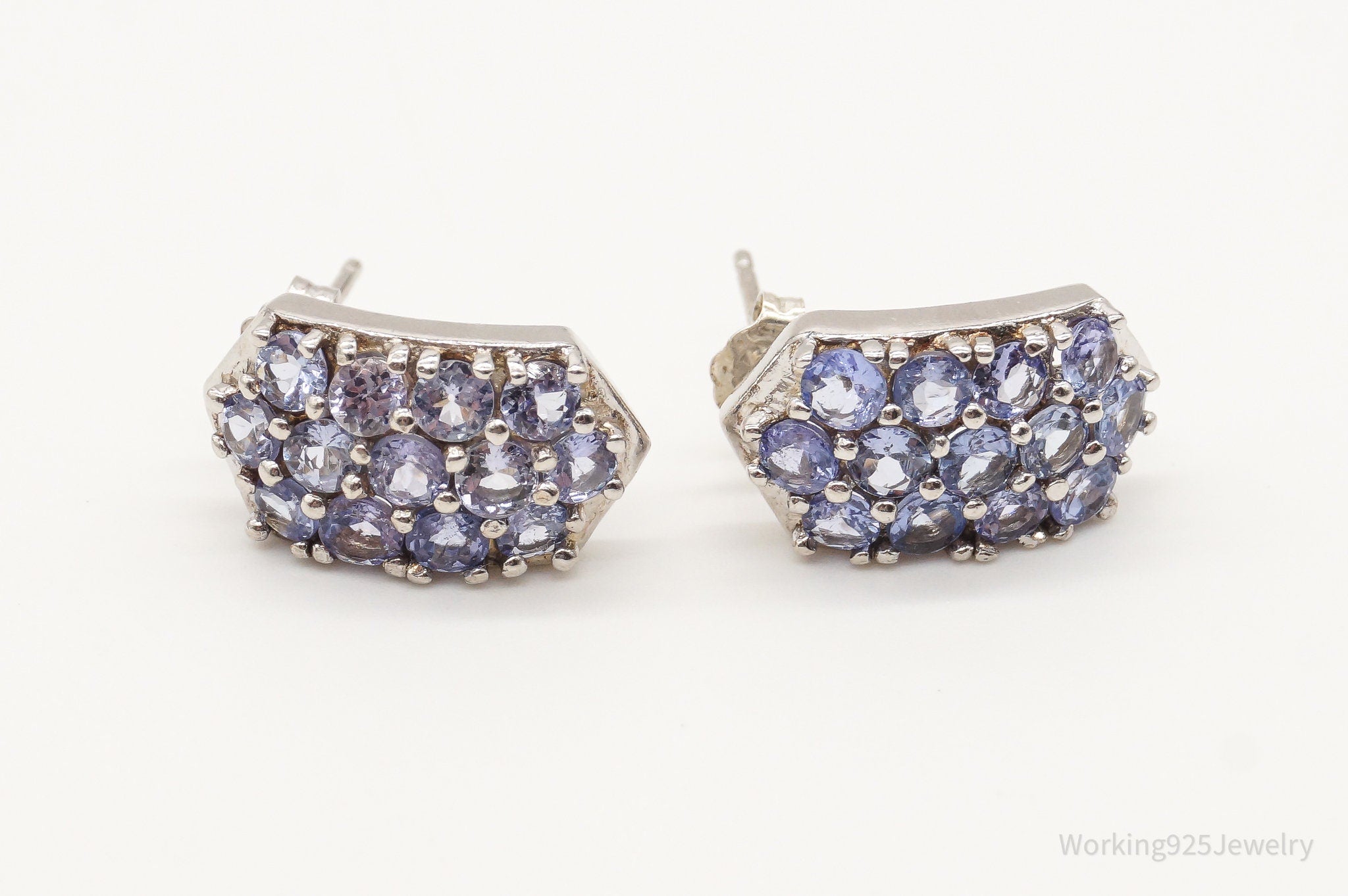 Vintage Iolite Sterling Silver Earrings