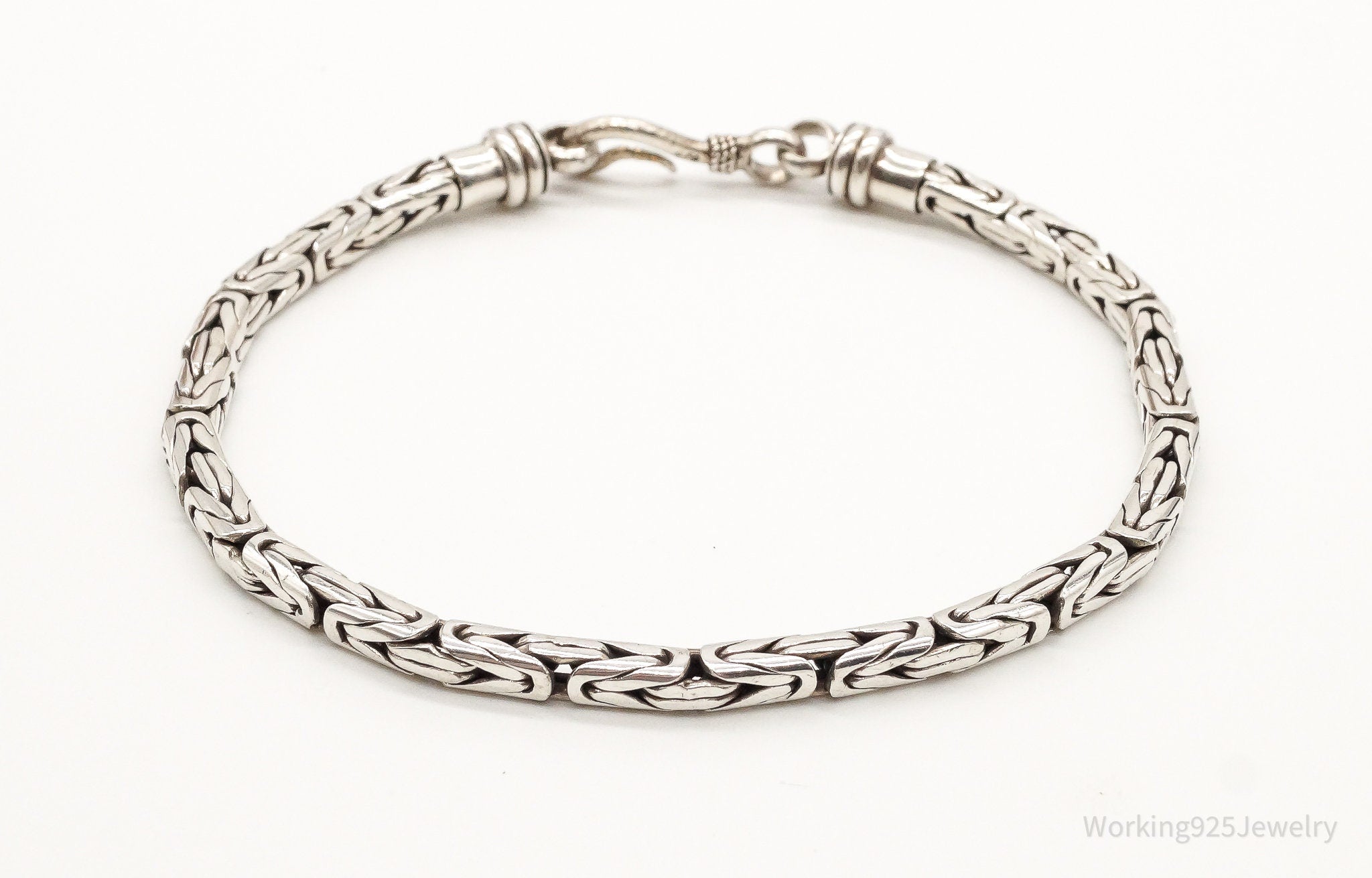 Vintage Byzantine Chain Balinese Sterling Silver Bracelet