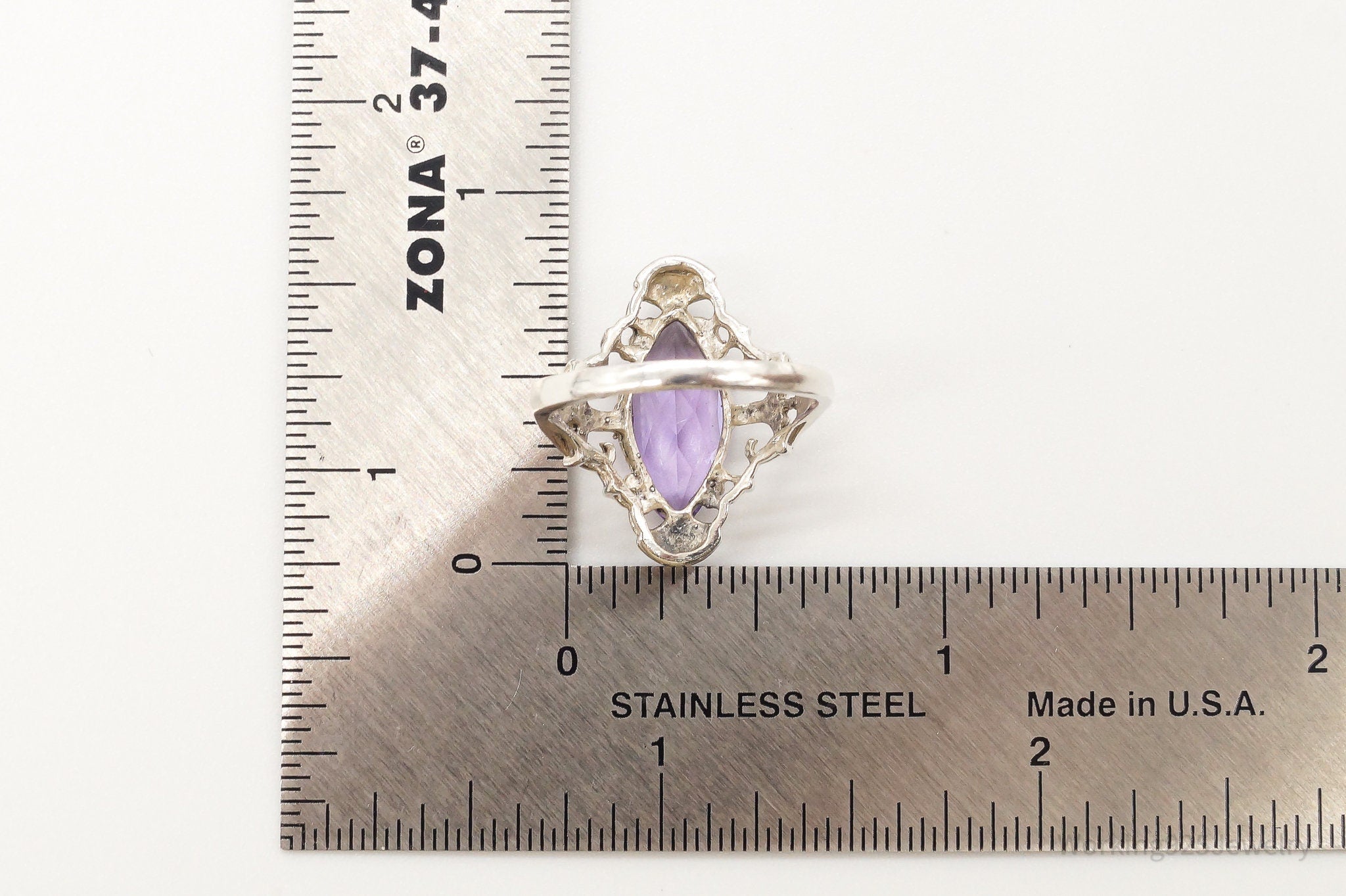 Vintage Designer CNA Amethyst Sterling Silver Ring - Size 6