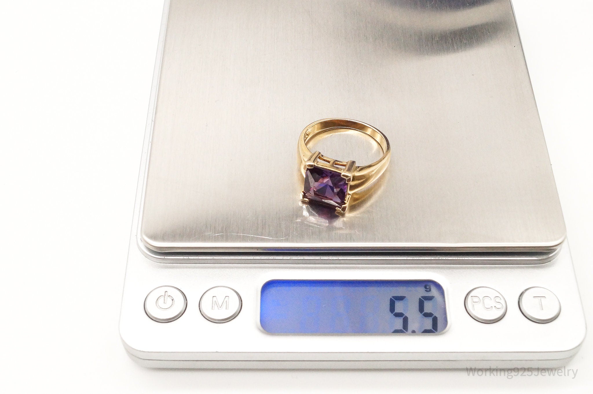 Ross Simons Purple Cubic Zirconia 18K Gold Over Sterling Silver Ring SZ 10