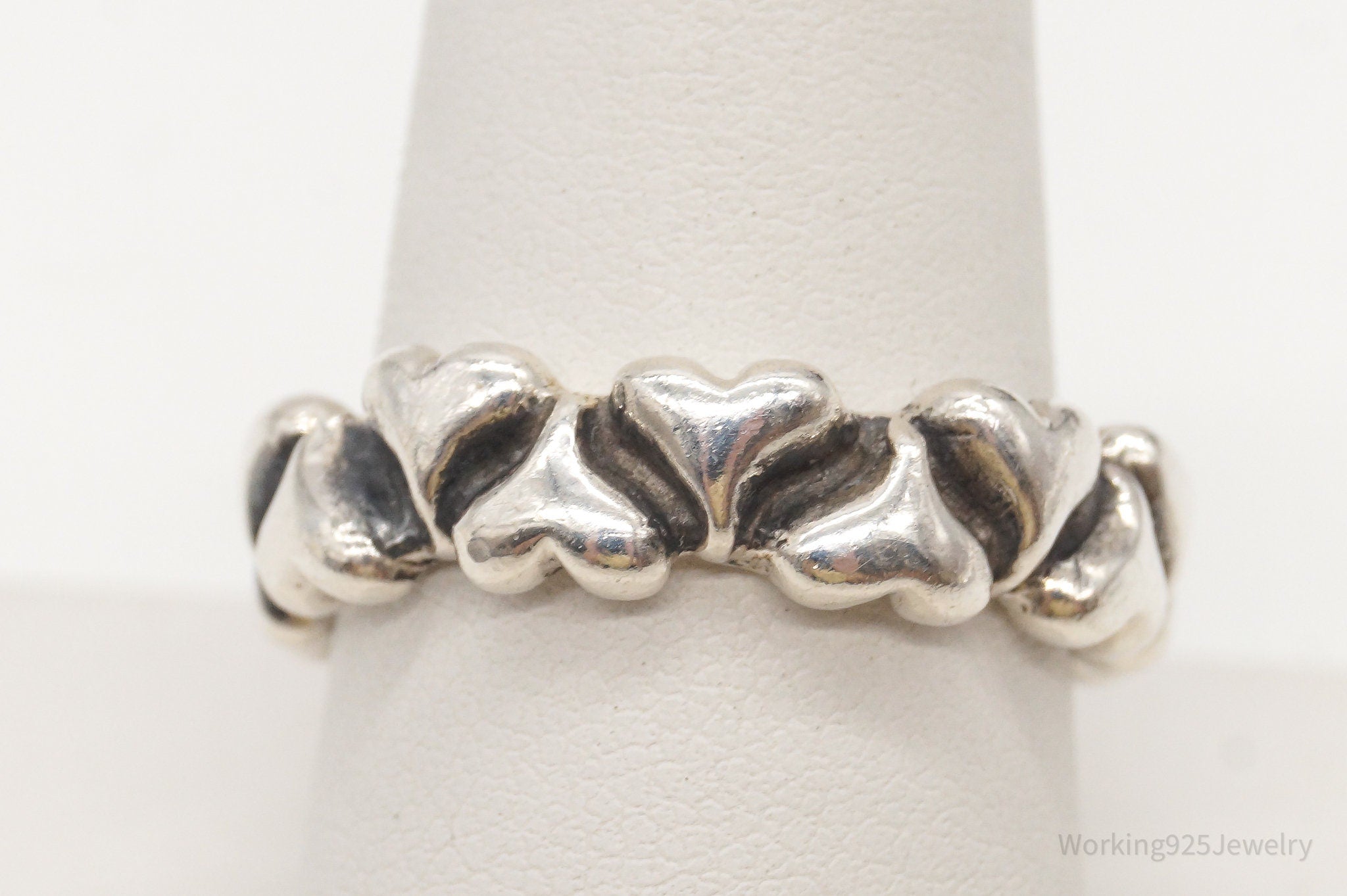 Claudia Agudelo EXEX Collection Hearts Sterling Silver Ring - Size 8.75