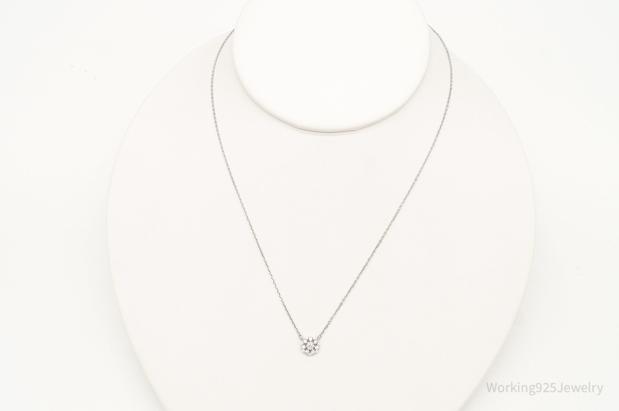 Vintage Cubic Zirconia Sterling Silver Necklace