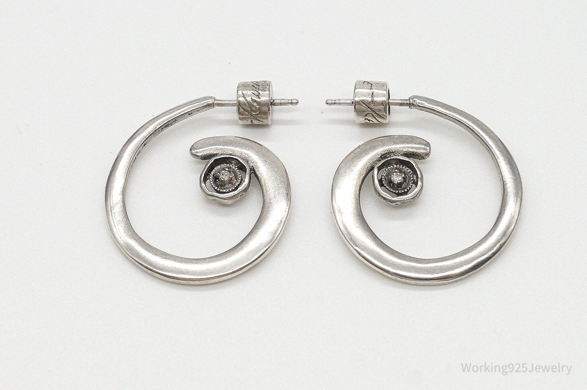 Designer Kenneth Cole Diamond Sterling Silver Earrings