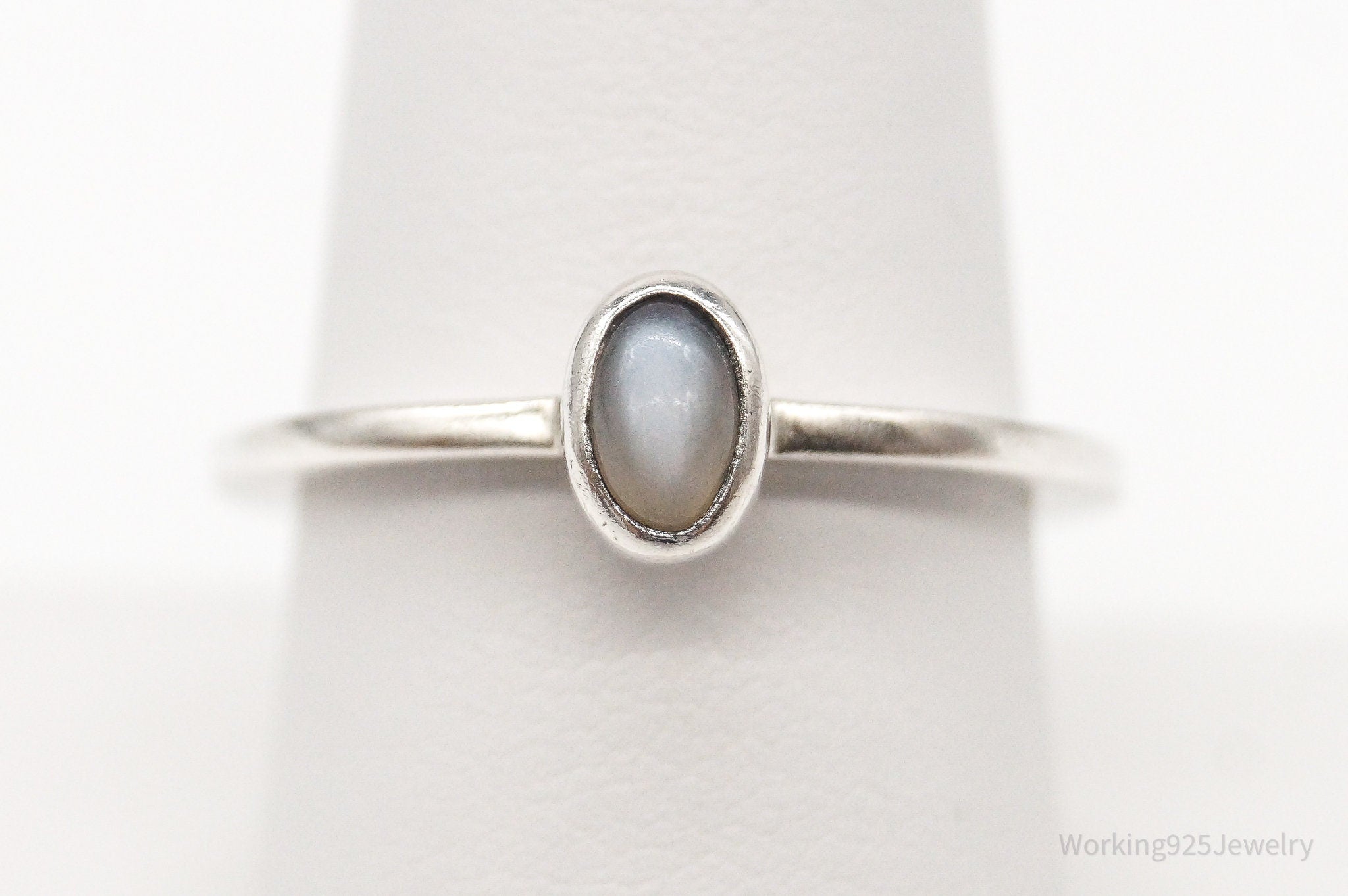 Vintage Gray Moonstone Sterling Silver Ring - SZ 8