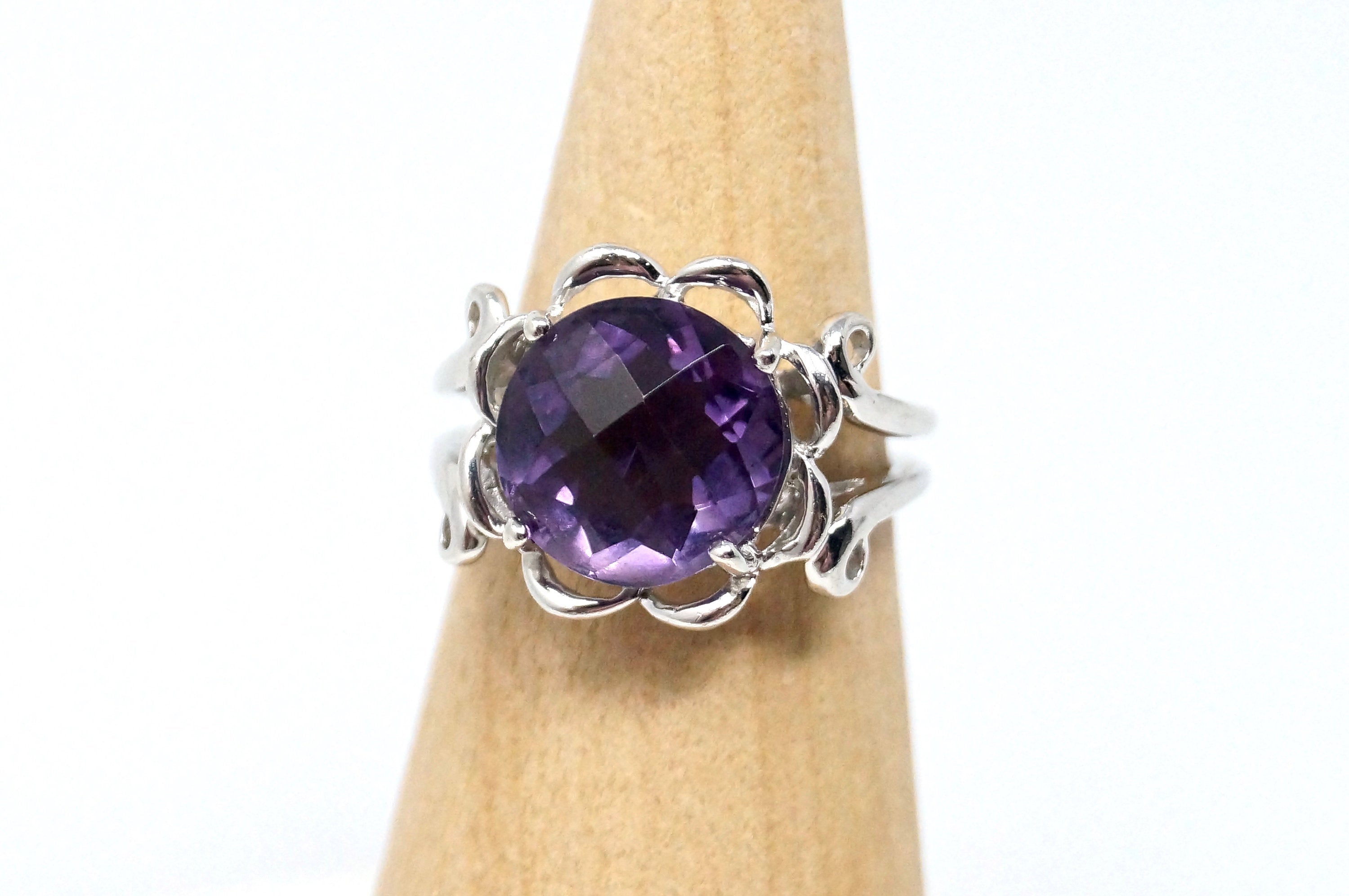 Vintage BADAVICI Roaring Twenties Style Amethyst Ring SS- Size 6