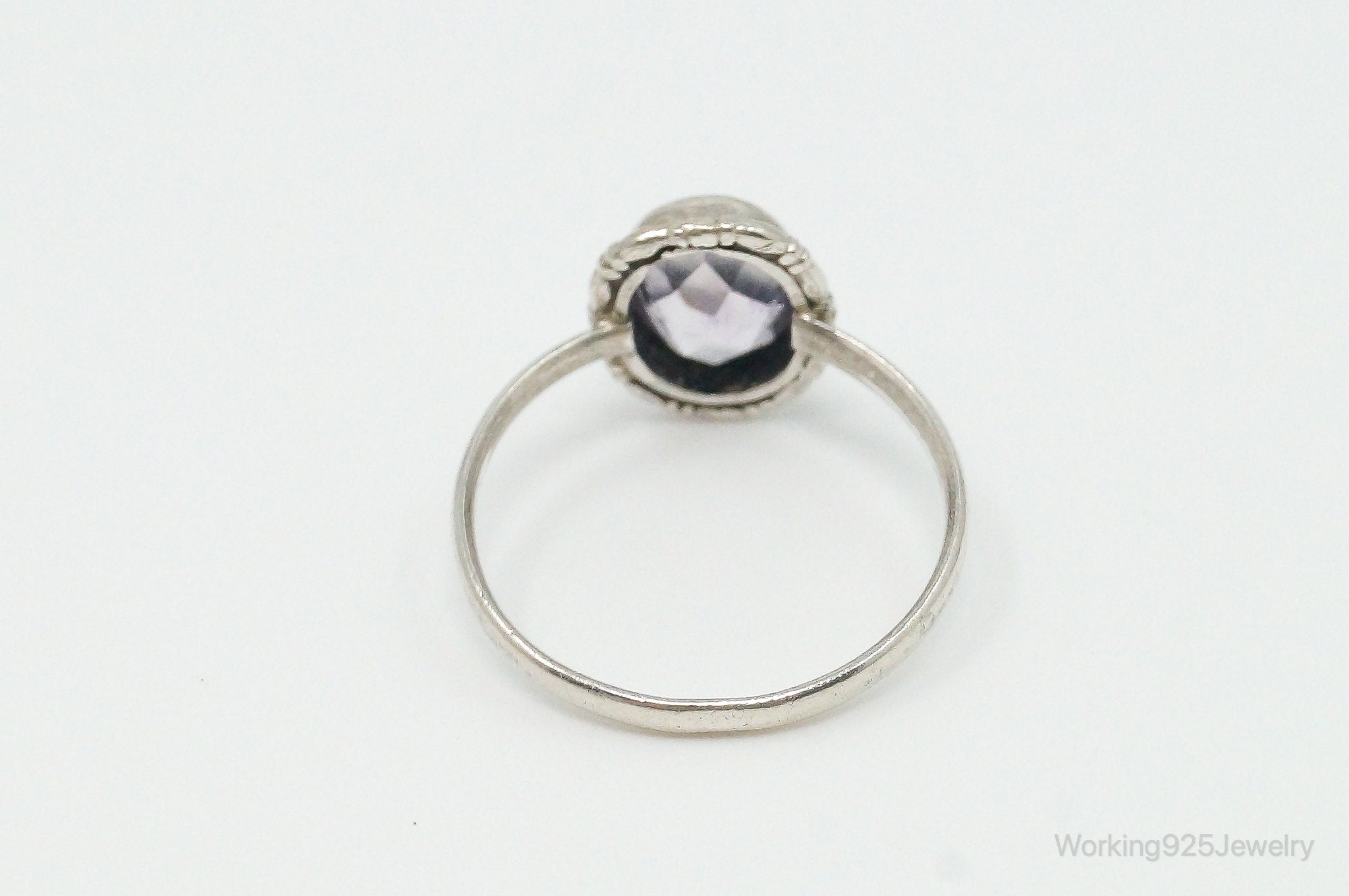 Antique Amethyst 835 Silver Ring - Size 7.75