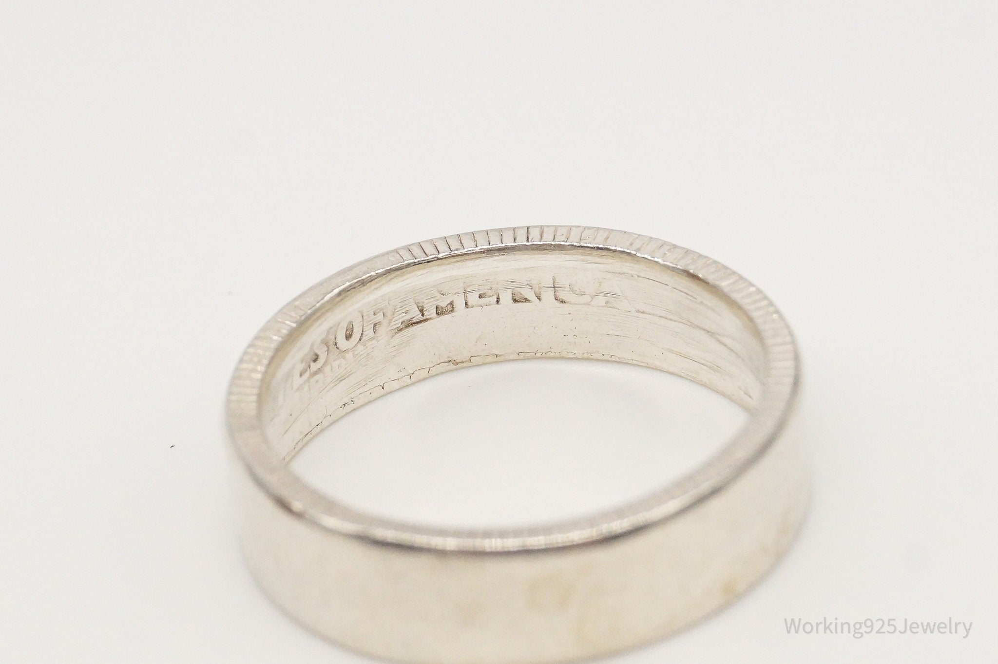 Vintage 1935 Washington Quarter Coin Silver Ring - Size 8