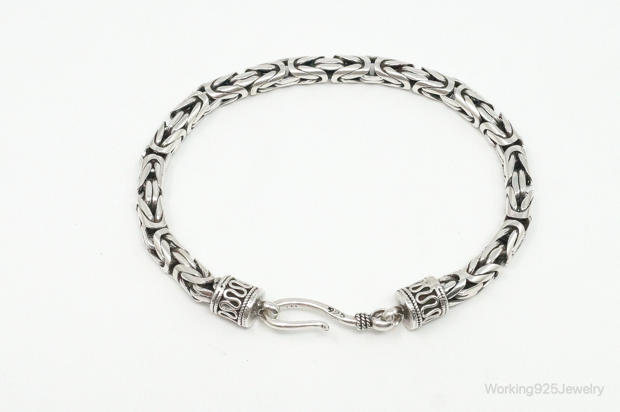 Vintage Byzantine Chain Balinese Sterling Silver Bracelet