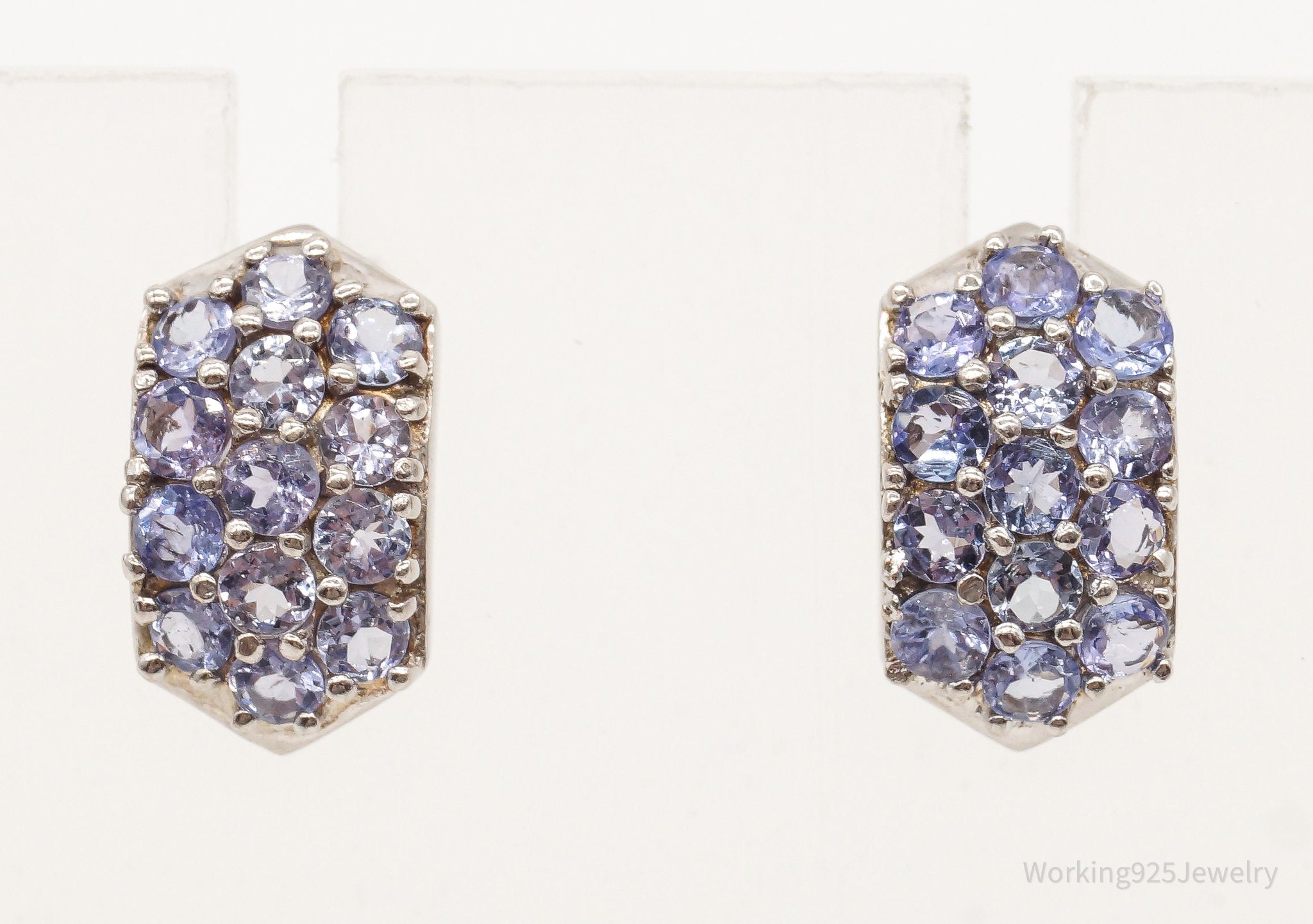 Vintage Iolite Sterling Silver Earrings