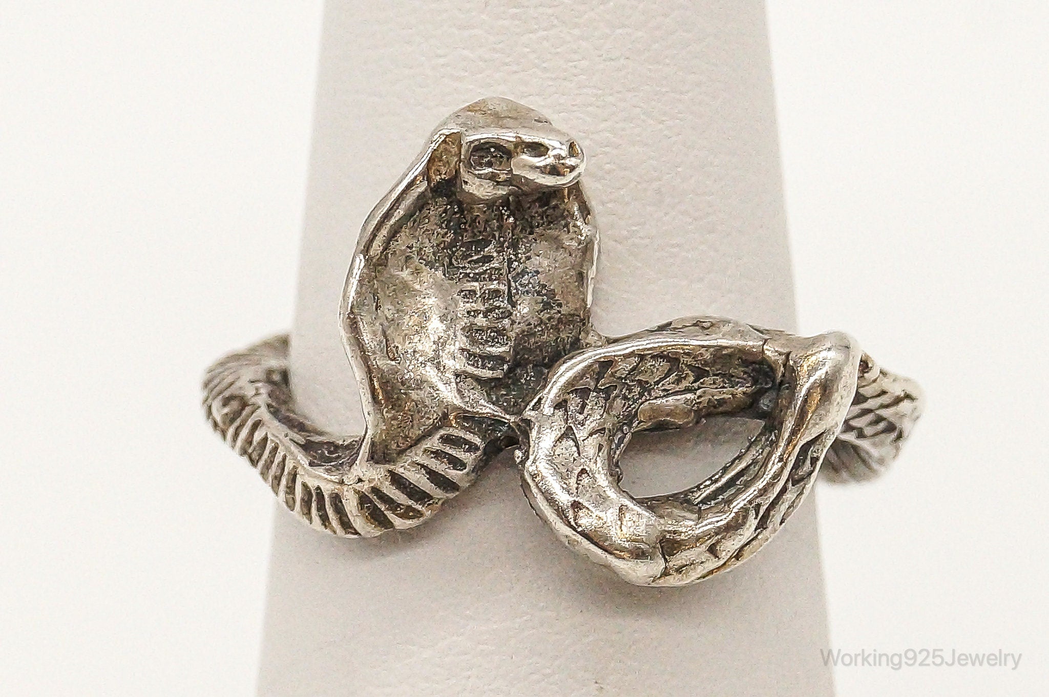 Vintage Cobra Snake Sterling Silver Ring - Size 5.25