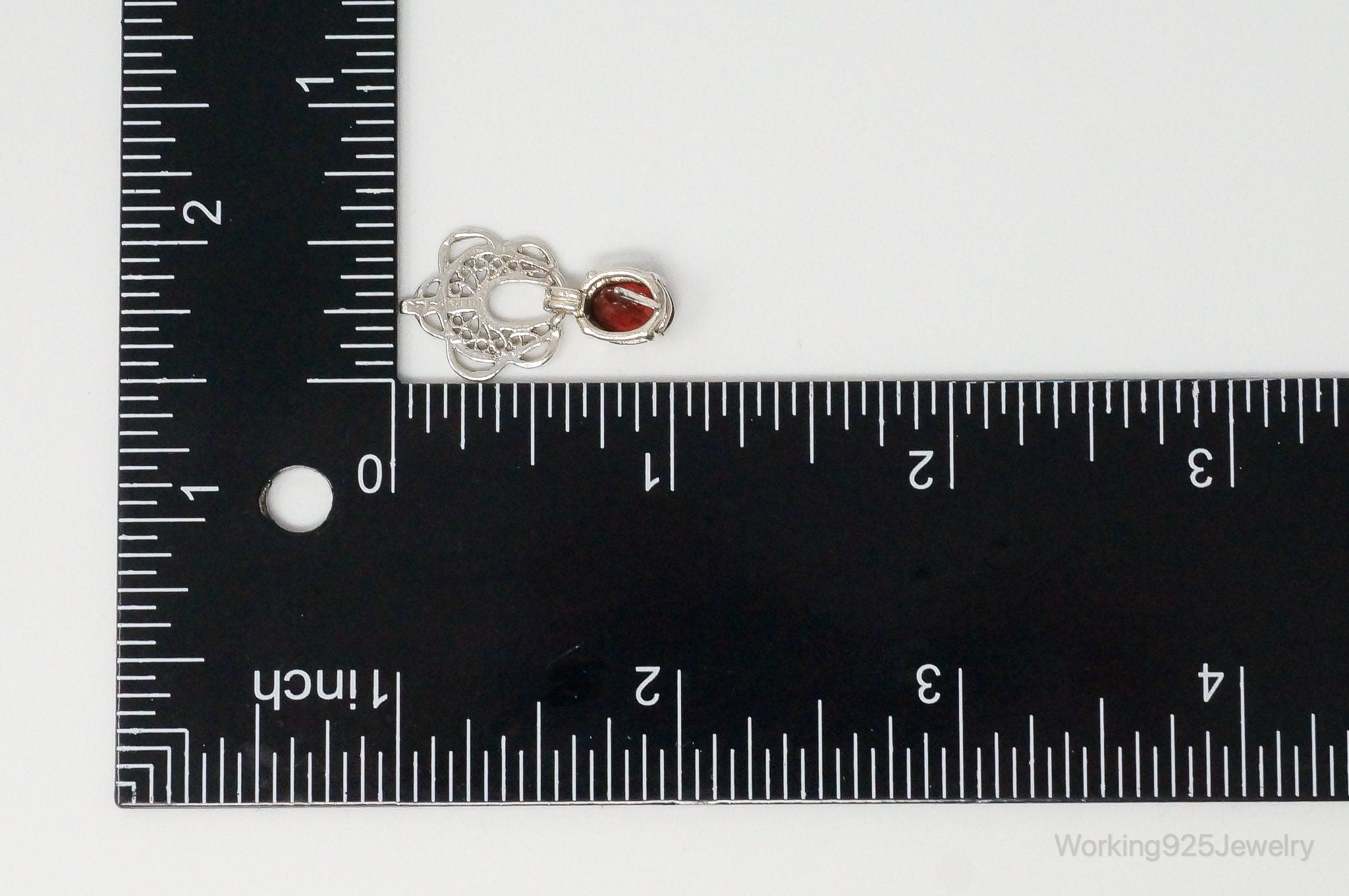 Vintage Designer Garnet Sterling Silver Earrings