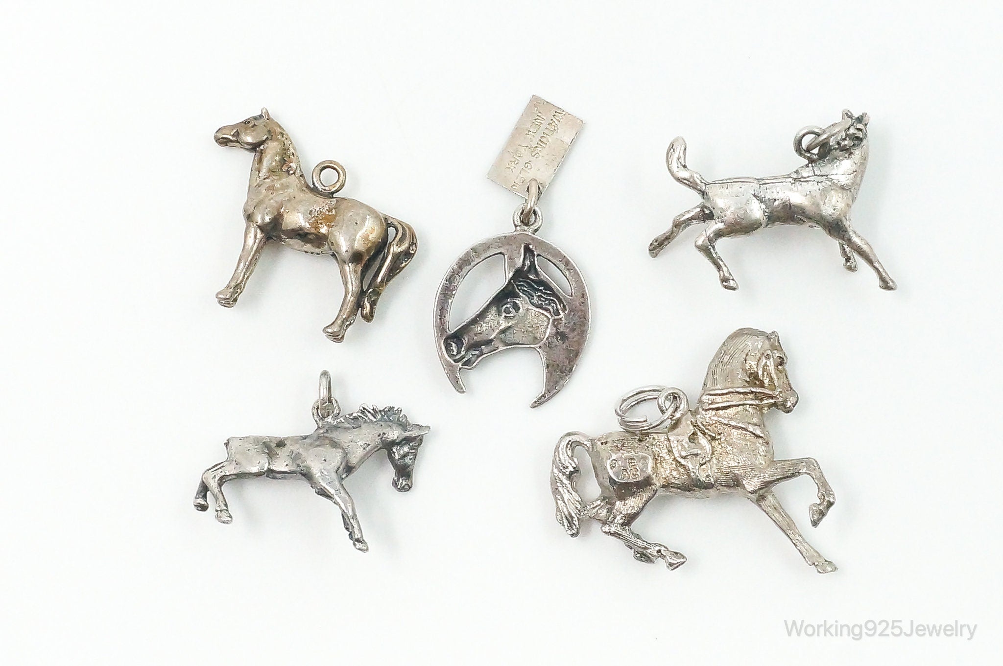 Vintage Antique Horses Sterling Silver Charms Lot