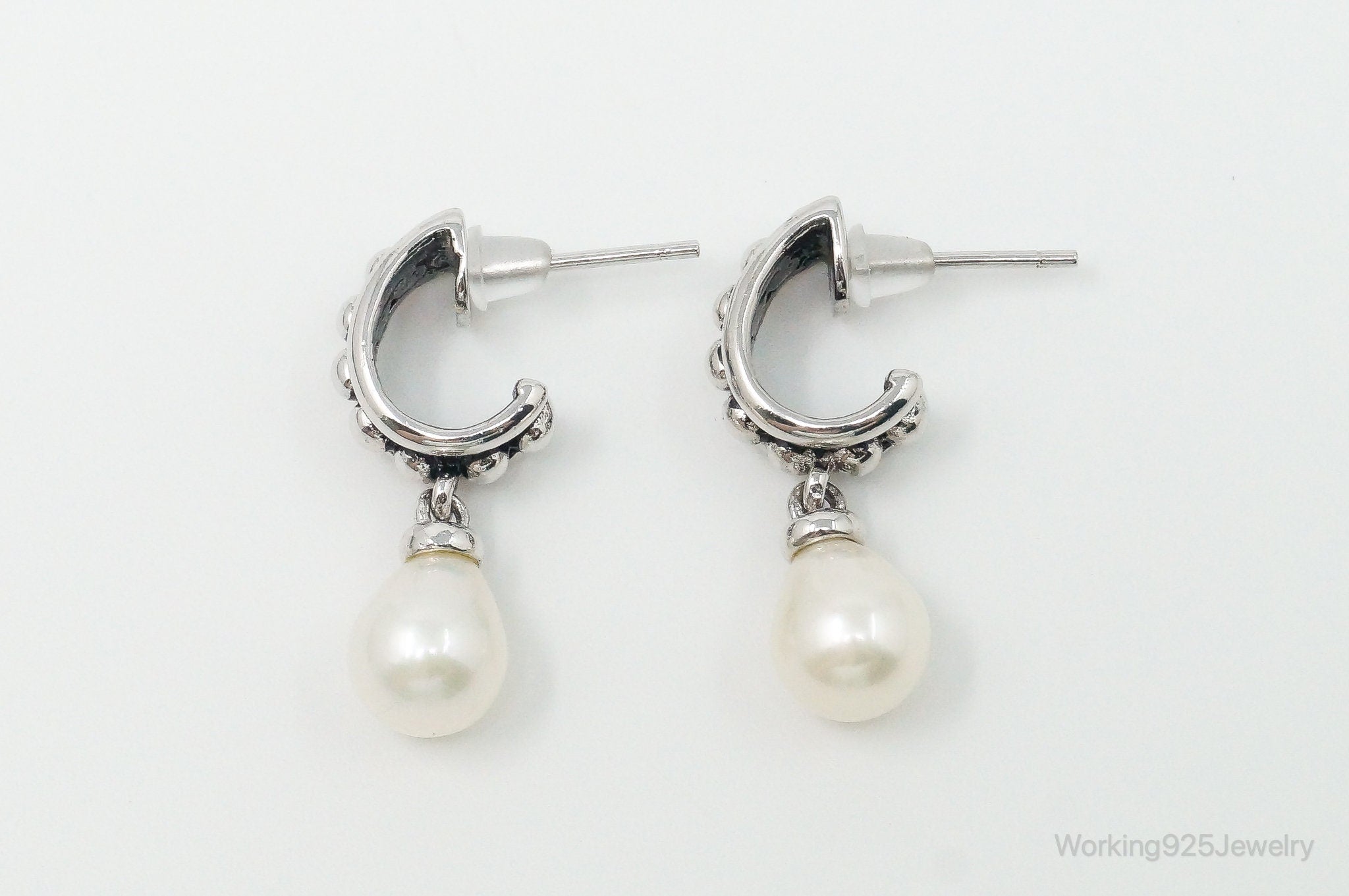 Designer Pearl Sterling Silver Earrings