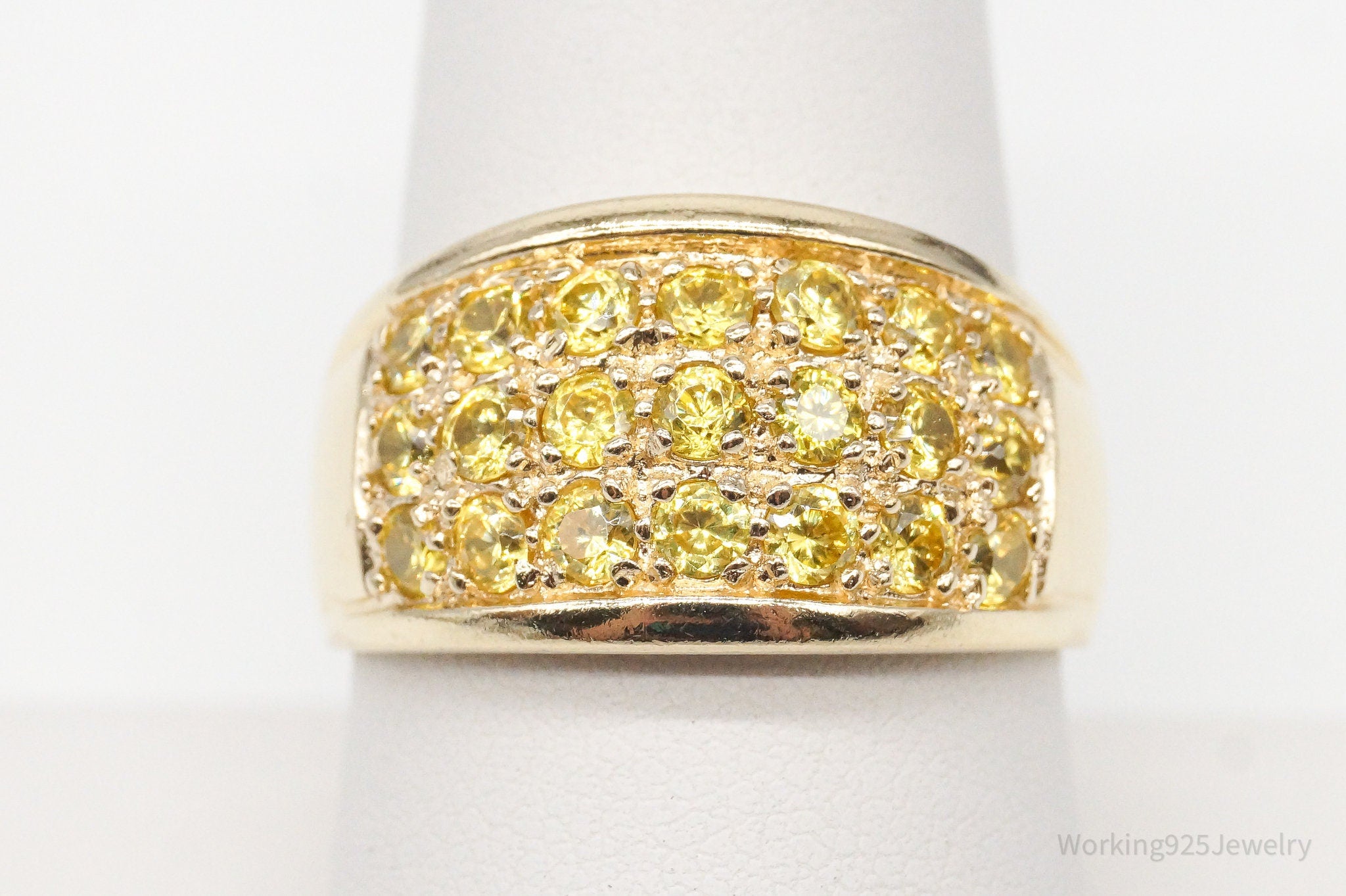 Designer Ross Simons Yellow Cubic Zirconia Gold Over Sterling Silver Ring - SZ 9