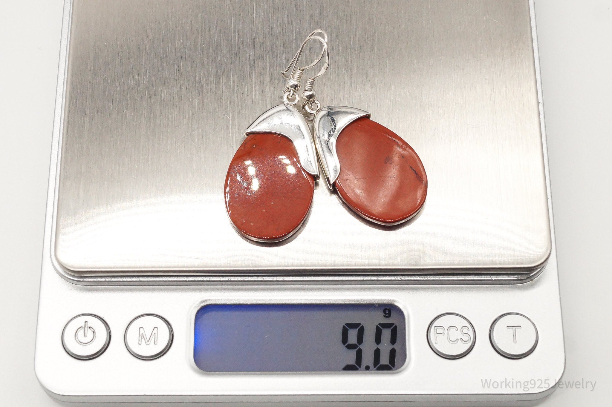 Vintage Designer RLM Studio Red Jasper Sterling Silver Earrings