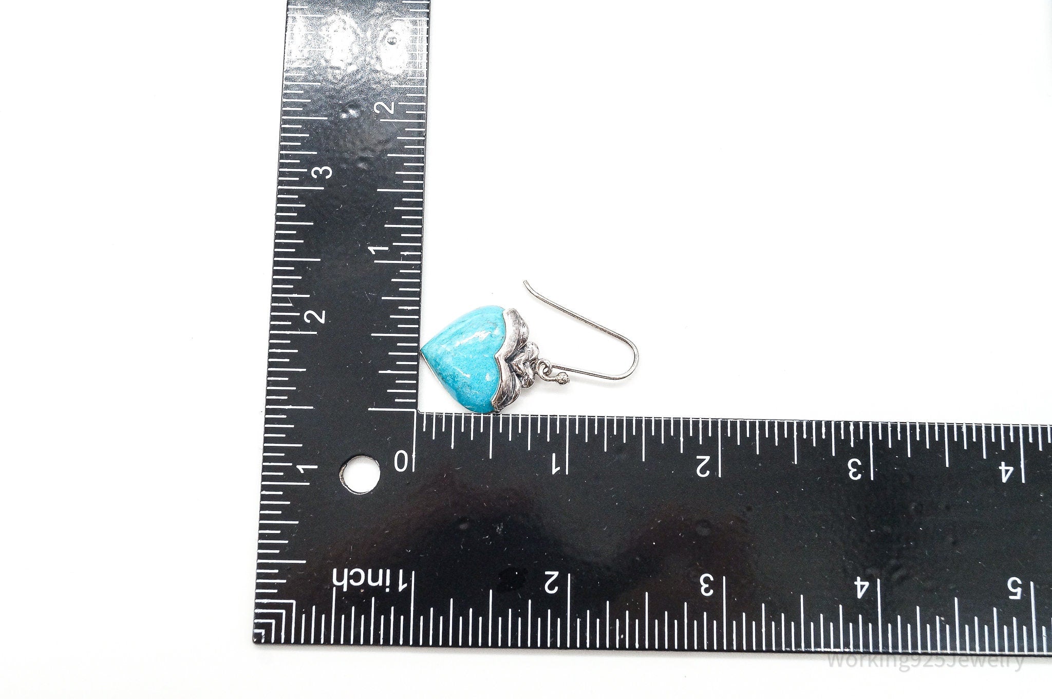 Designer SX Turquoise Hearts Sterling Silver Earrings