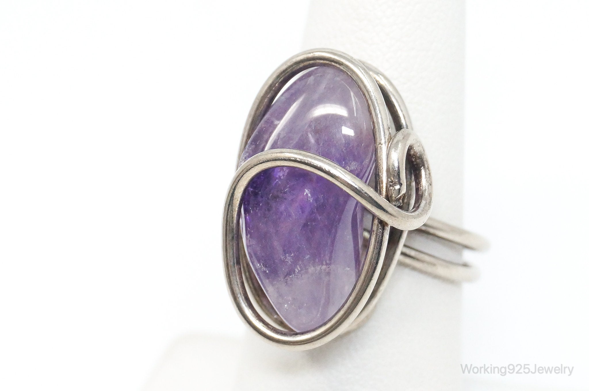 Vintage Amethyst Sterling Silver Ring Size 6.75