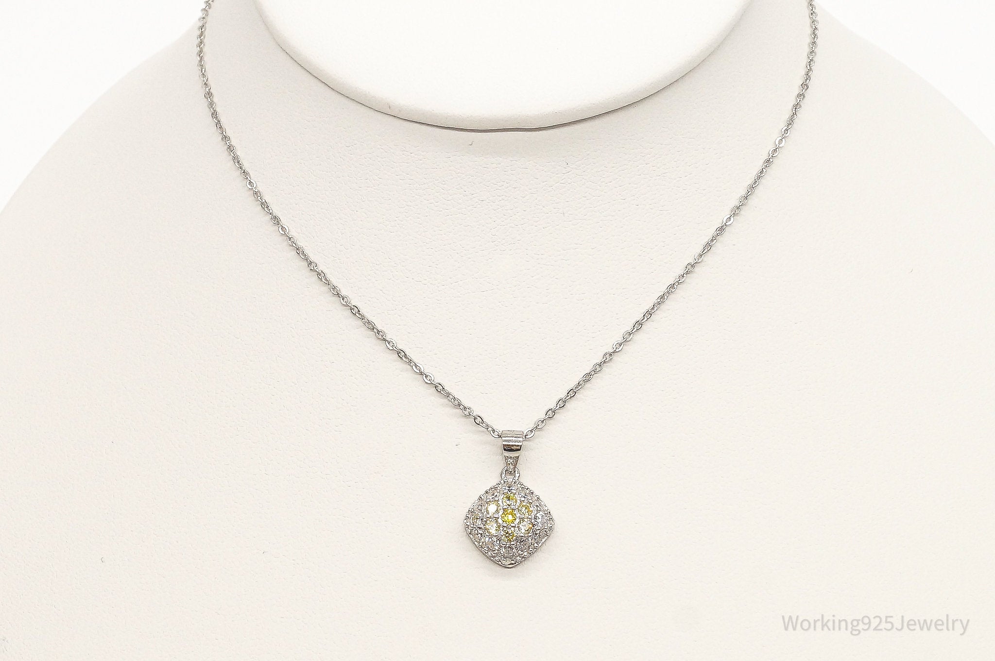 Designer Ryze Cubic Zirconia Sterling Silver Necklace