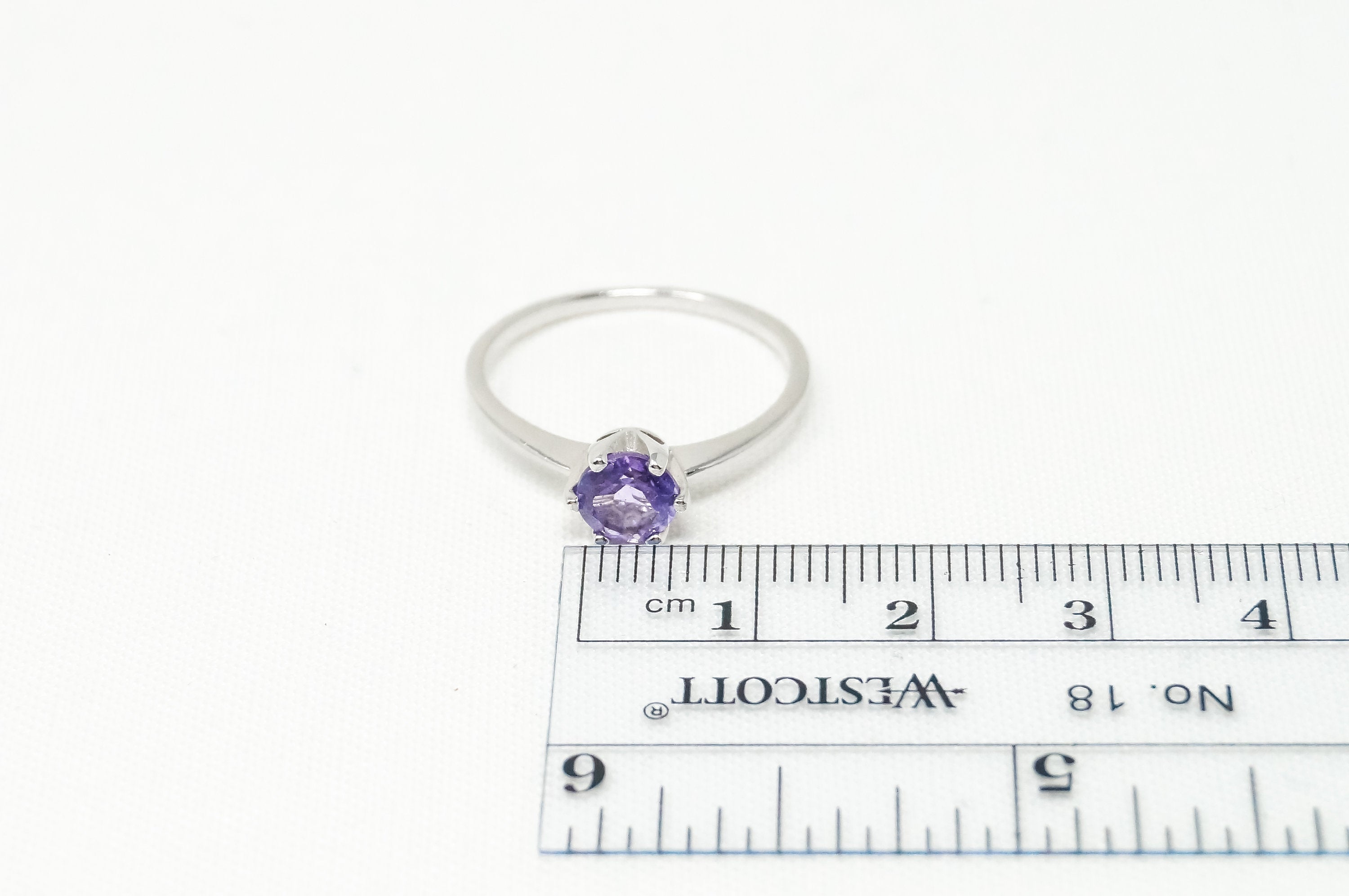 Vintage Designer RJ Amethyst Sterling Silver Ring - Sz 8 -783773594