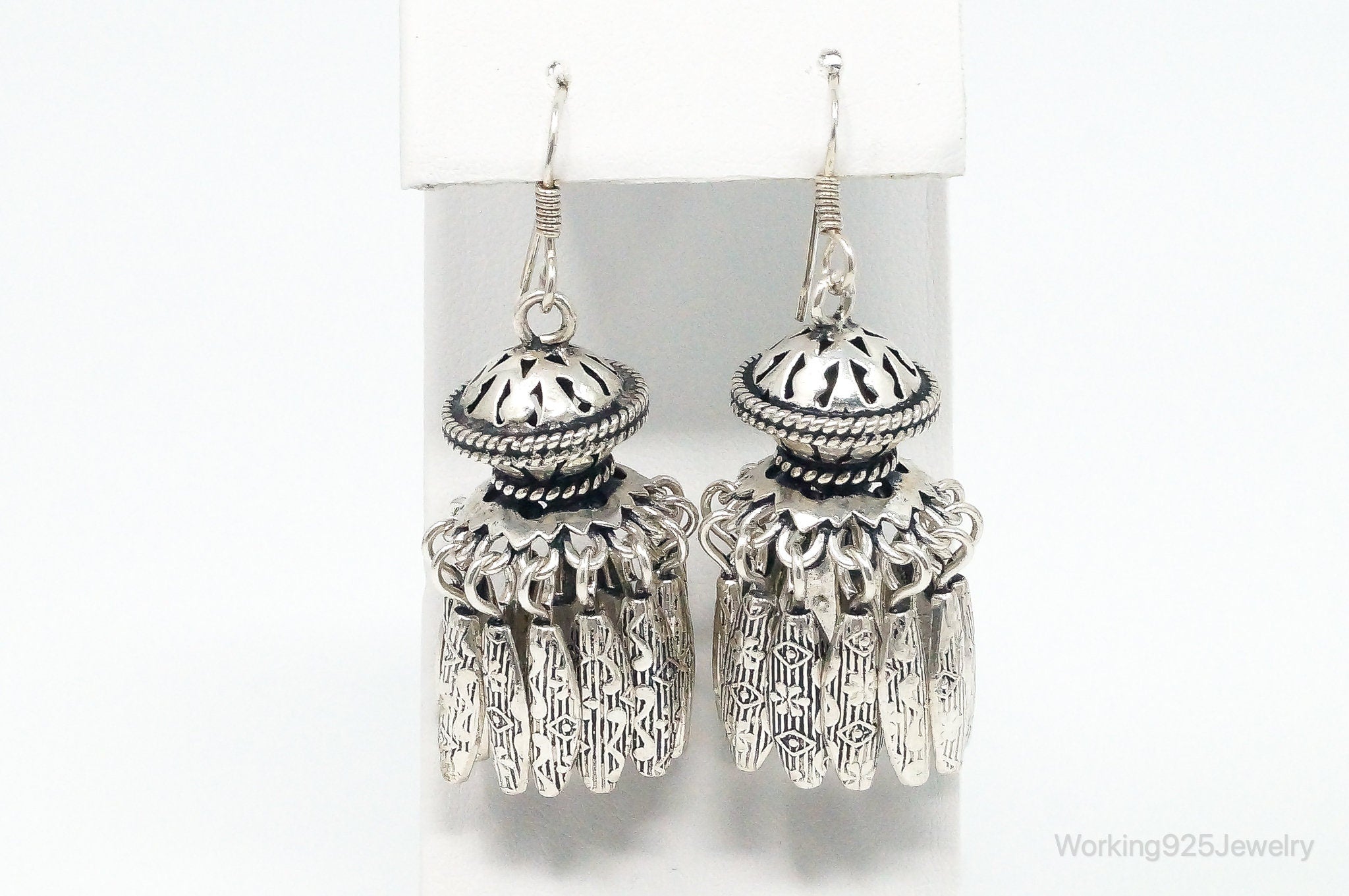 Vintage Chandelier Dangle Sterling Silver Earrings