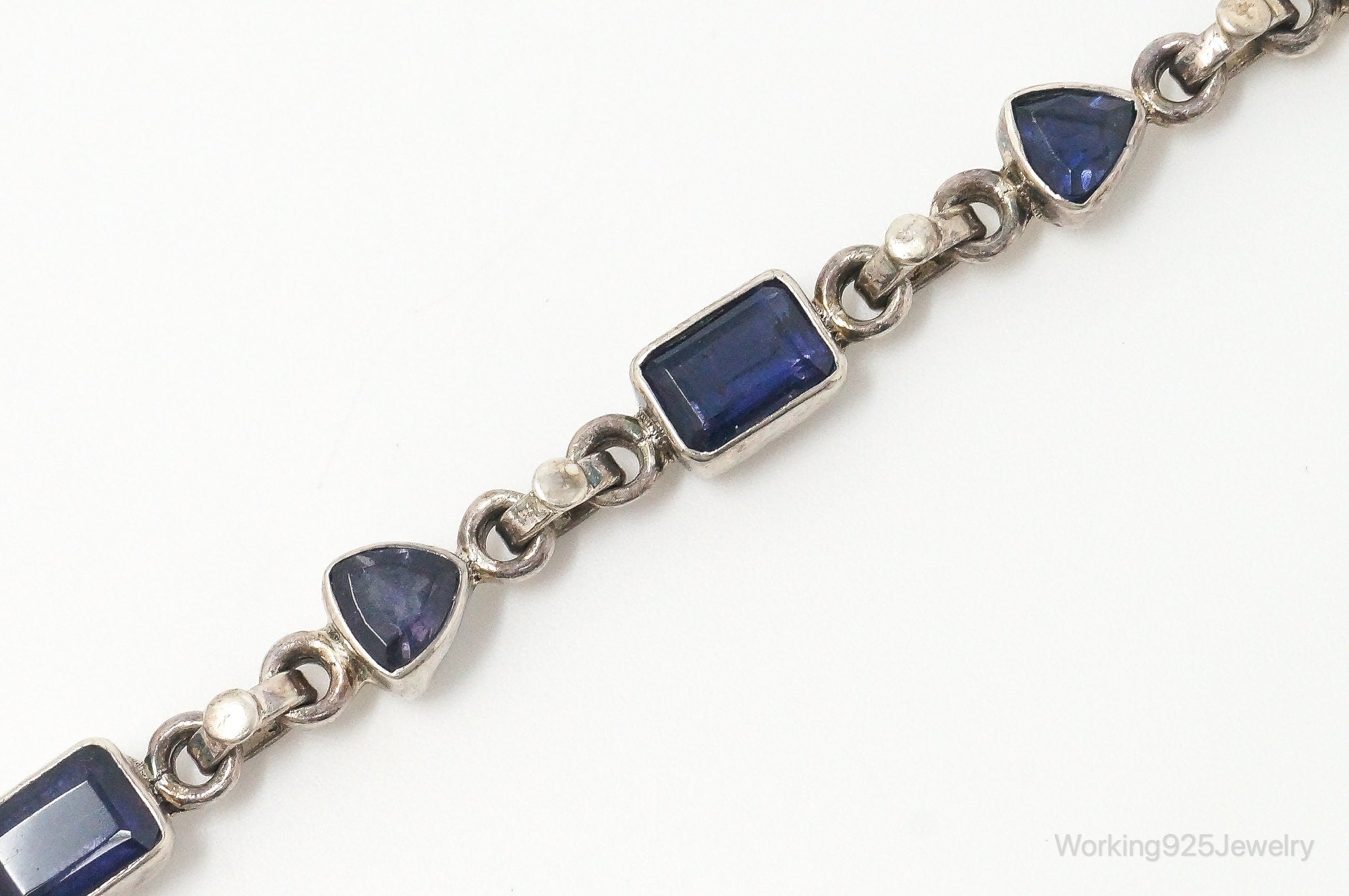 Vintage Iolite Sterling Silver Toggle Bracelet