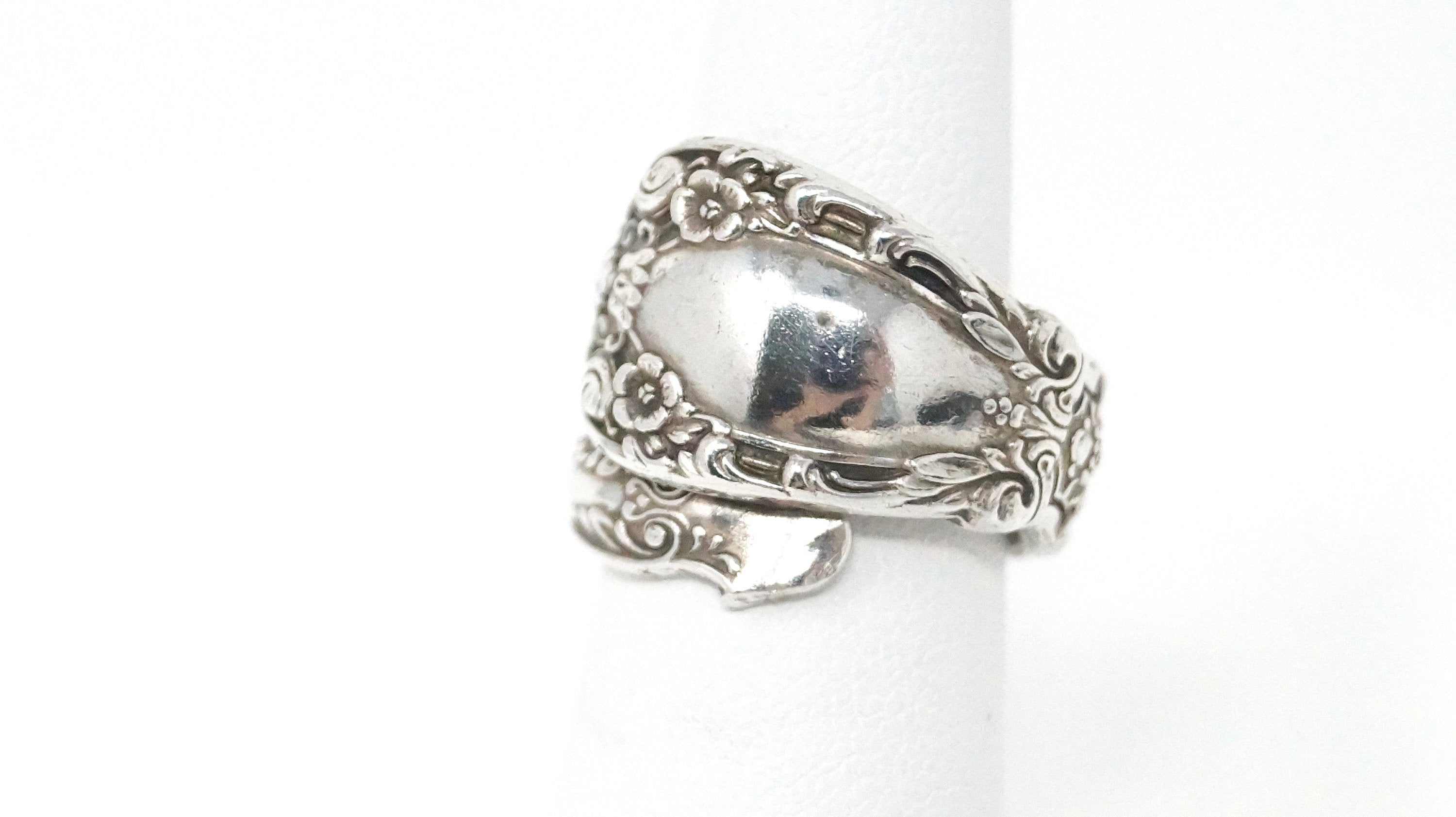 Vintage Alvin Prince Eugene Spoon Wrap Sterling Silver Ring - Size 5 1/2 -