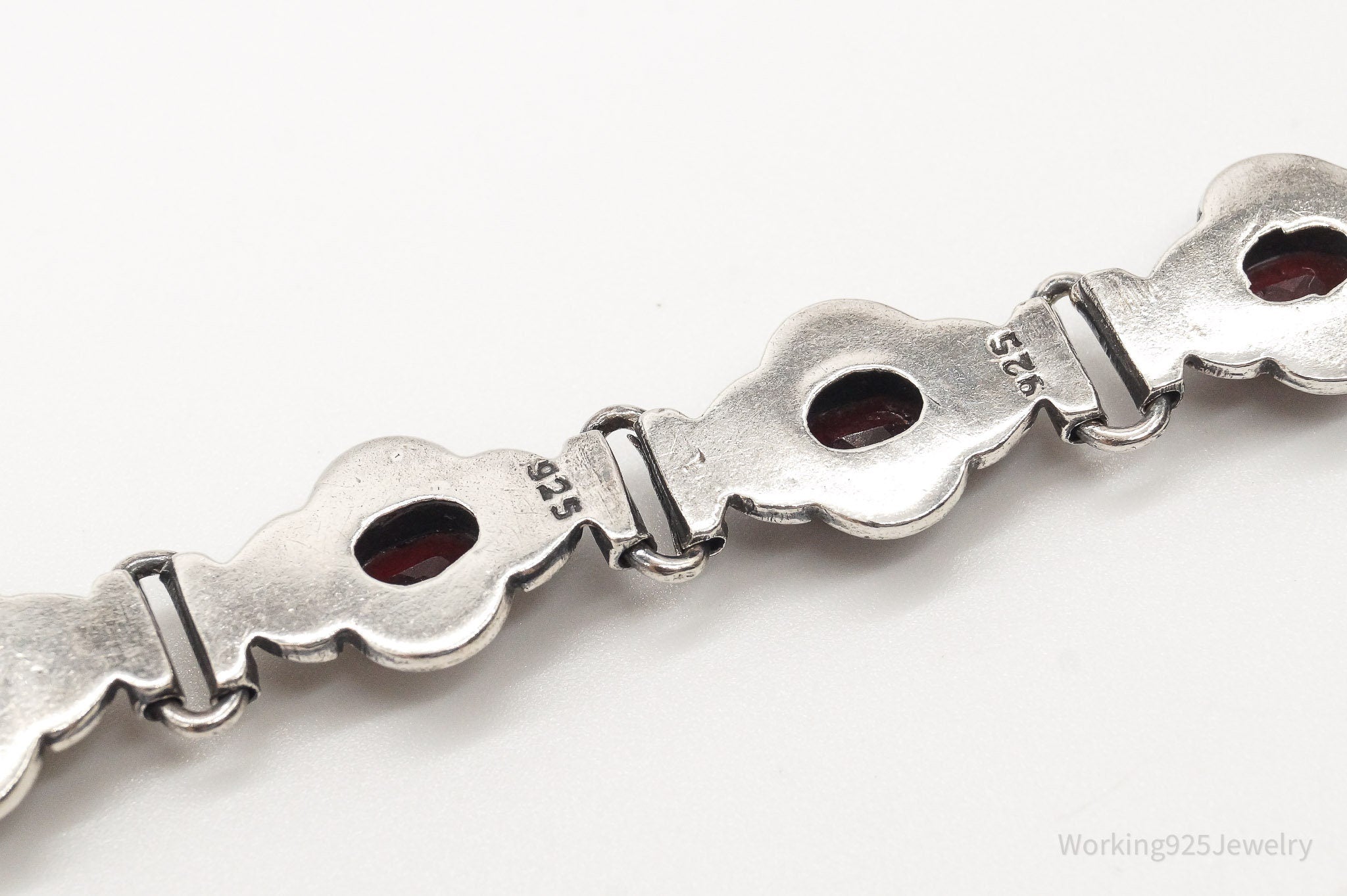 Vintage Garnet Sterling Silver Bracelet