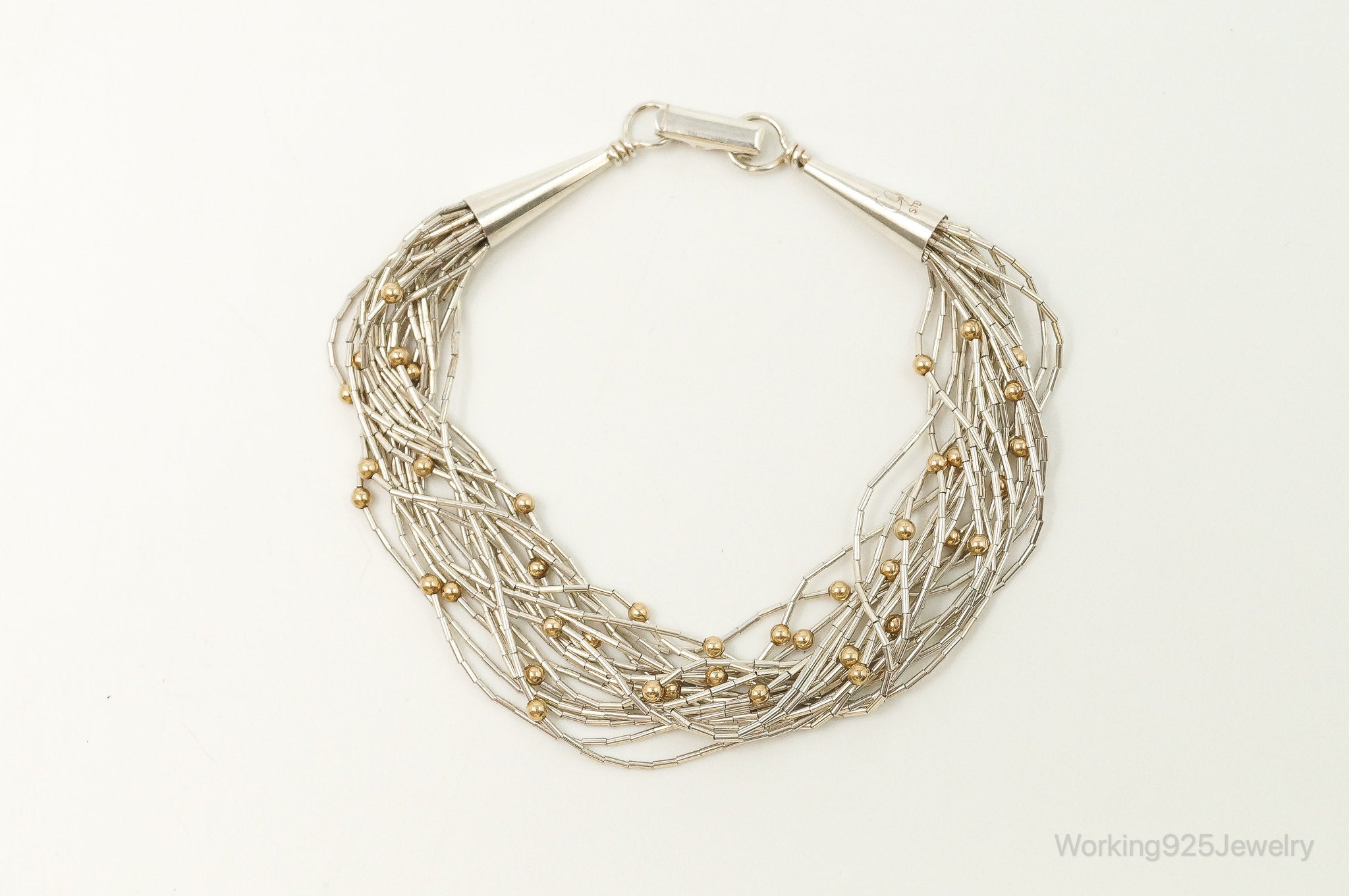 Designer Carolyn Pollack Gold Over Sterling Beads Sterling Silver Bracelet