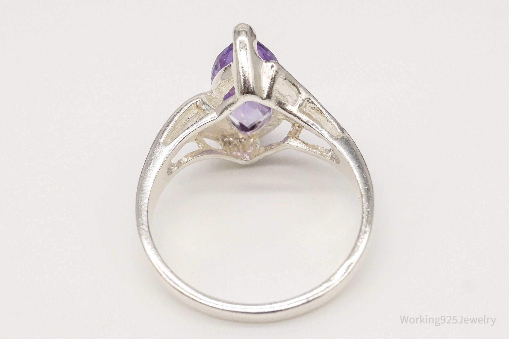 Vintage Amethyst Sterling Silver Ring - Size 10