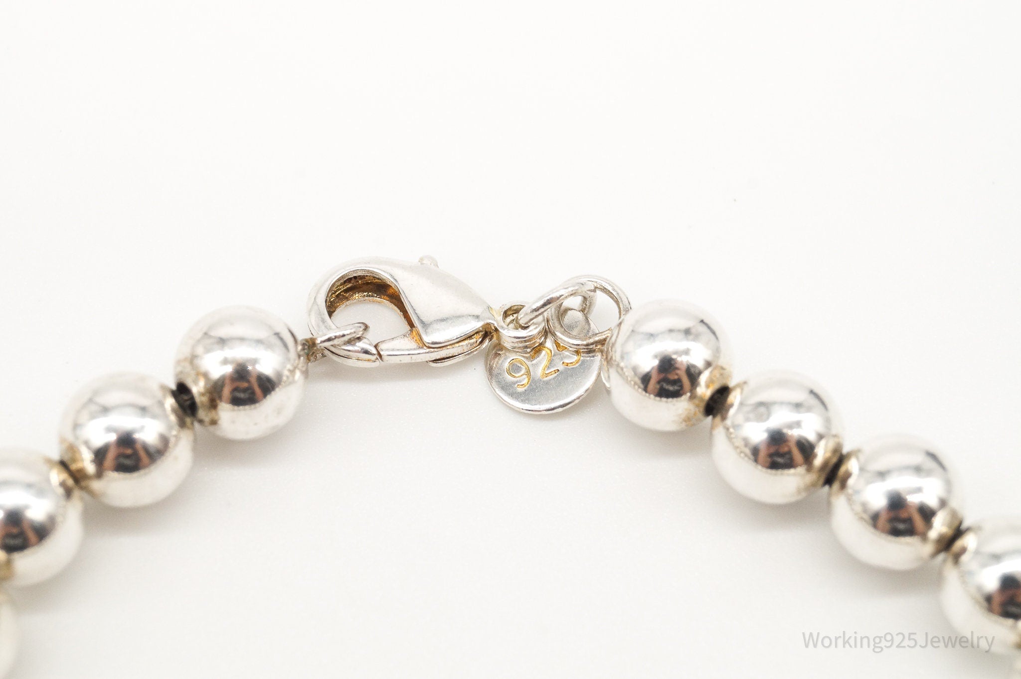 Vintage Ball Beaded Sterling Silver Bracelet