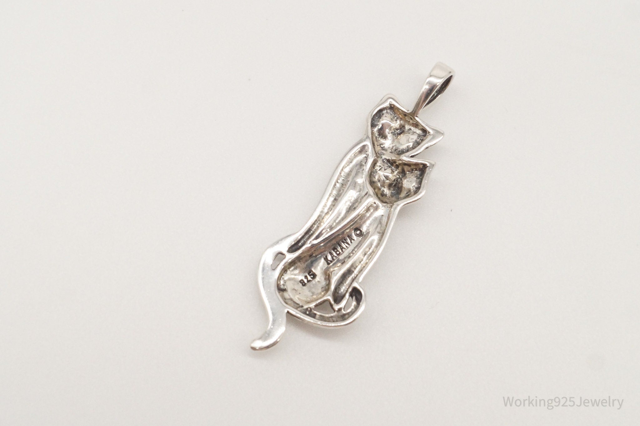 Vintage Designer KABANA Kittens Cats Sterling Silver Pendant