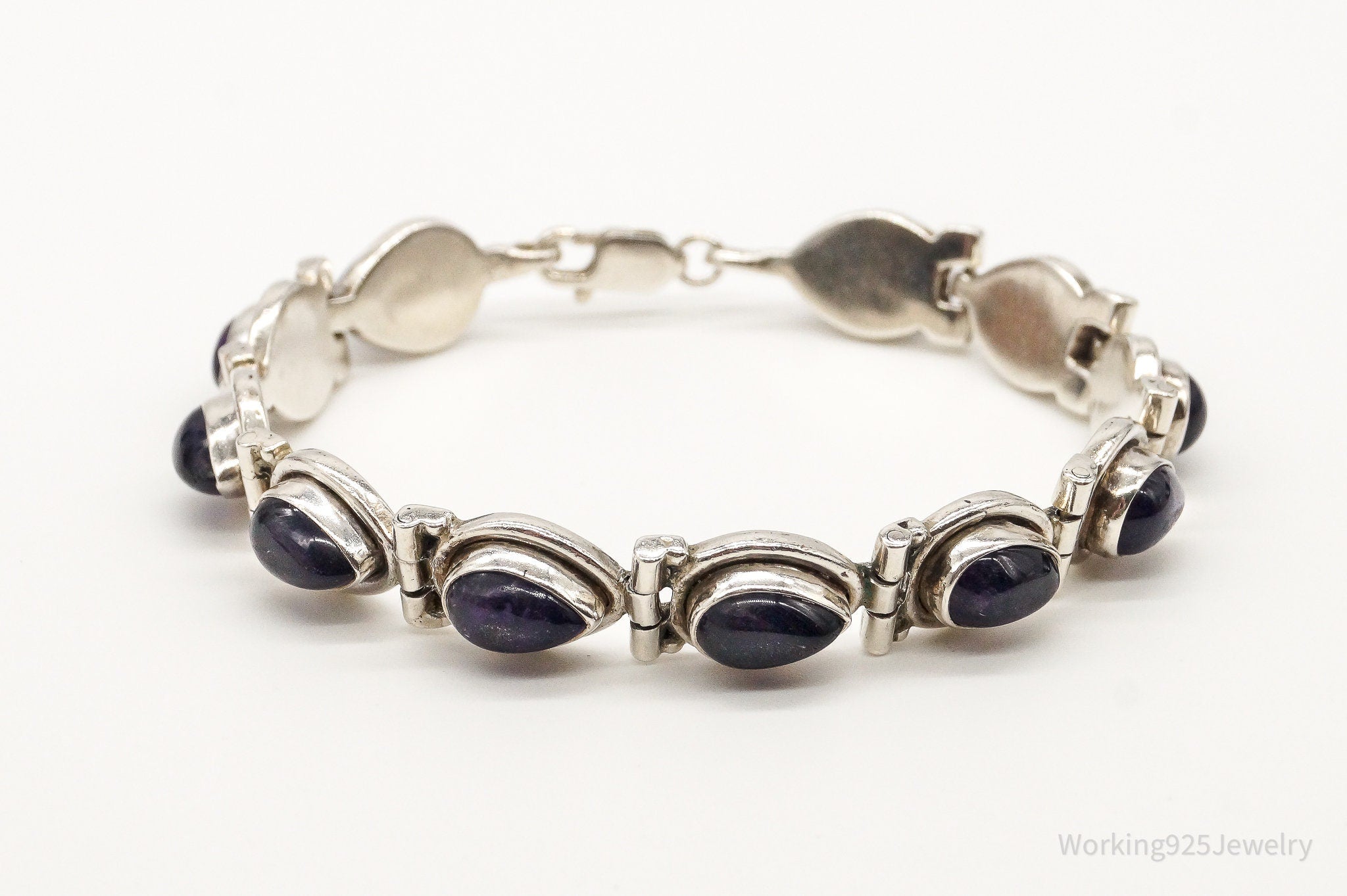 Vintage Amethyst Sterling Silver Bracelet