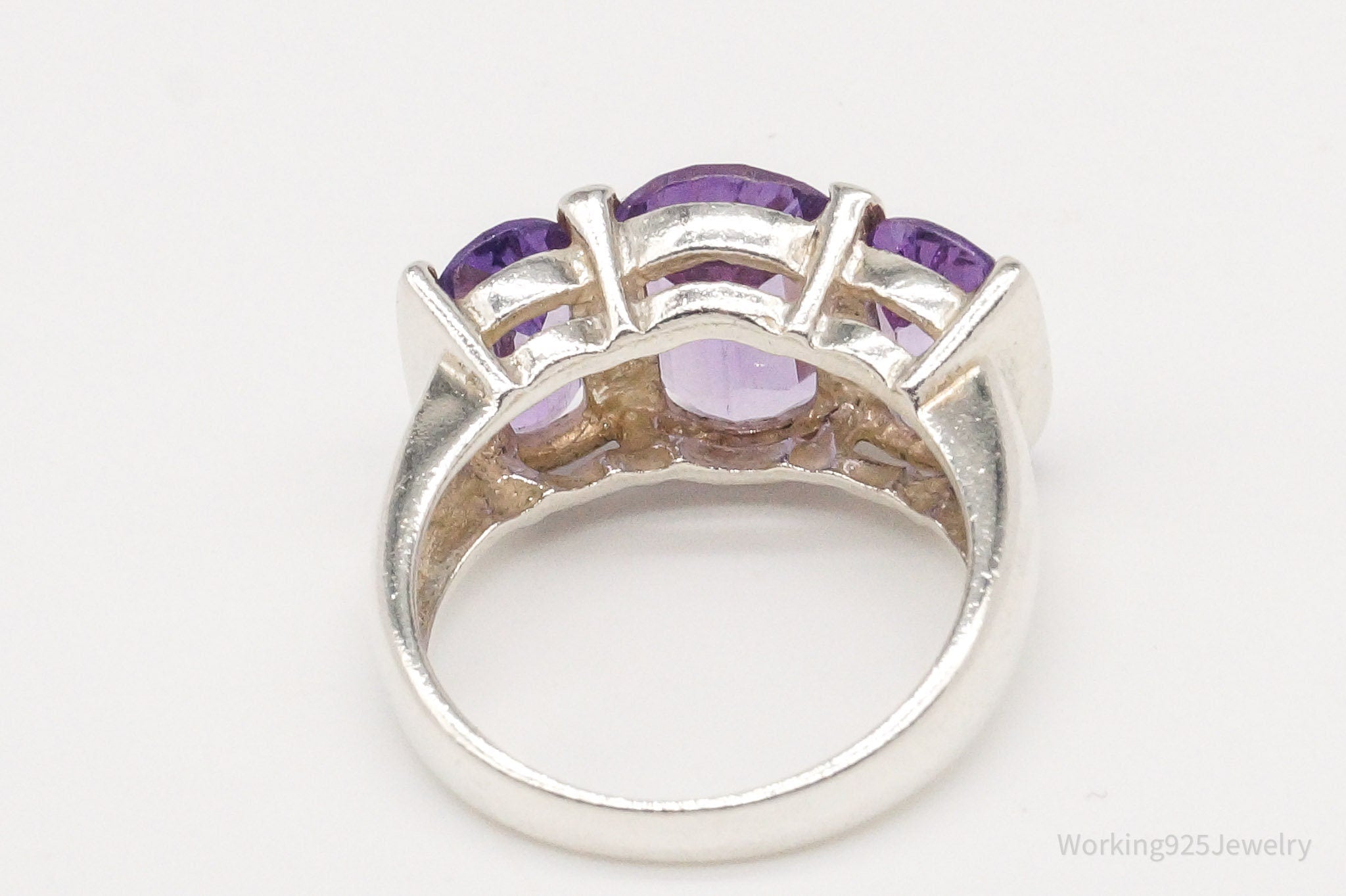 Vintage Amethyst Sterling Silver Ring - Size 6