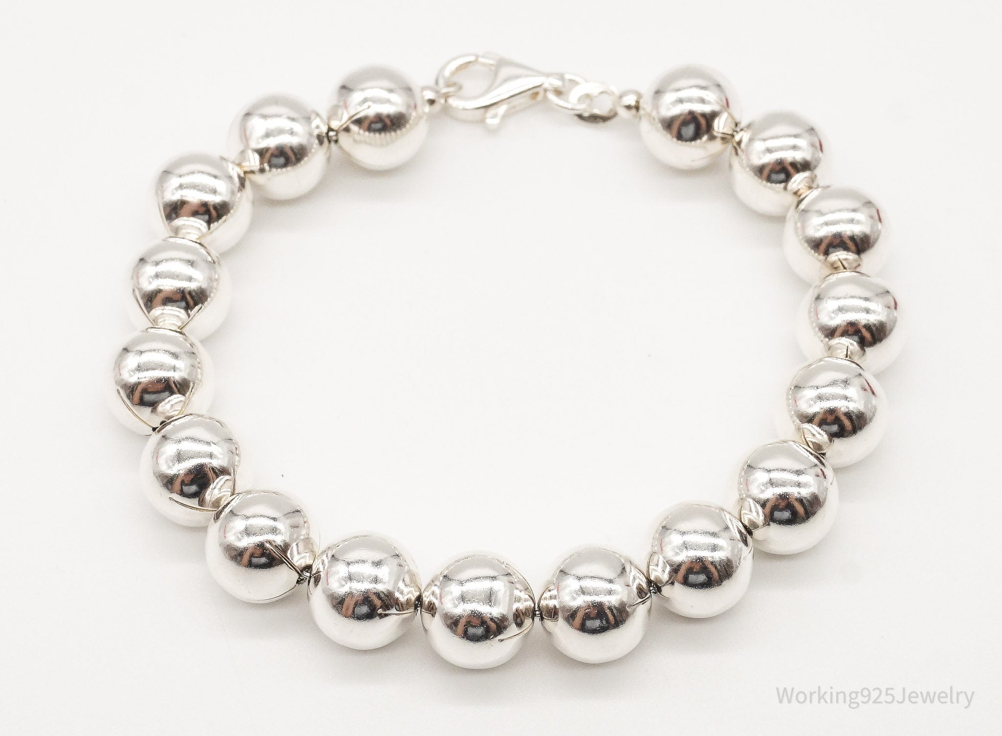 Vintage Ball Beaded Sterling Silver Bracelet