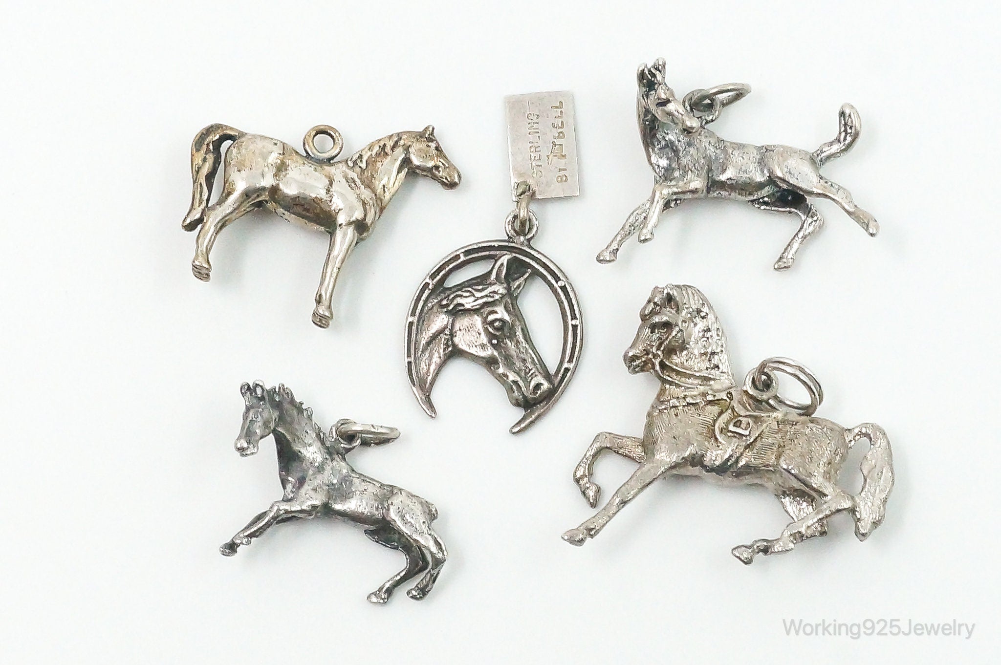 Vintage Antique Horses Sterling Silver Charms Lot