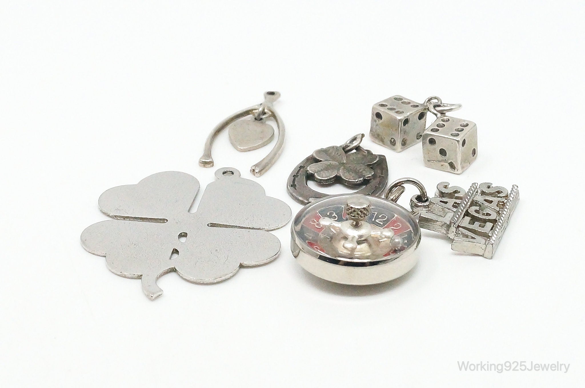 Vintage Antique Las Vegas Luck Sterling Silver Charms Lot