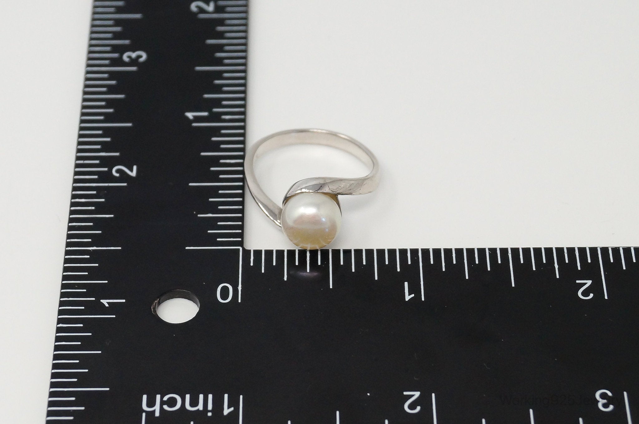 Vintage Designer CGI Pearl Sterling Silver Ring - Size 7