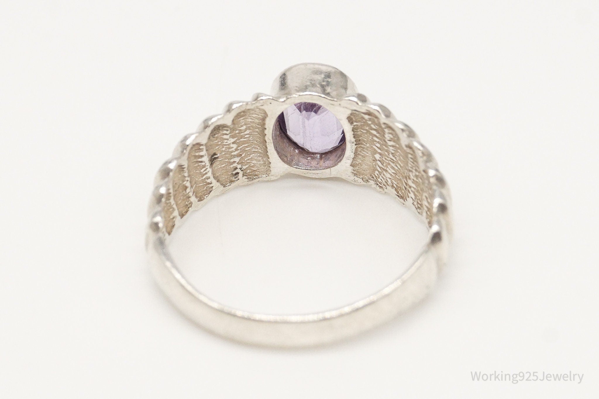 Vintage Amethyst Sterling Silver Ring Size 6